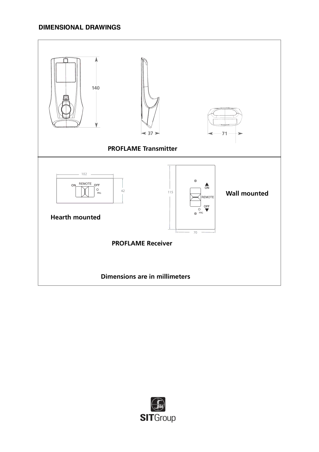 Regency 9.957.03605 installation instructions Dimensional Drawings 