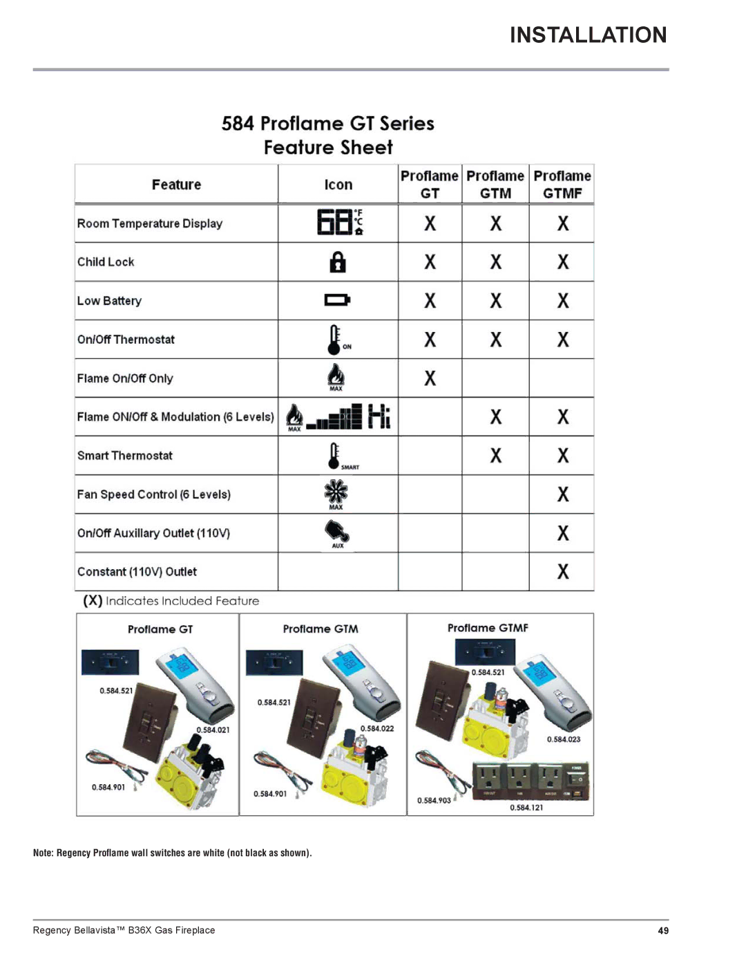 Regency B36X installation manual Installation 