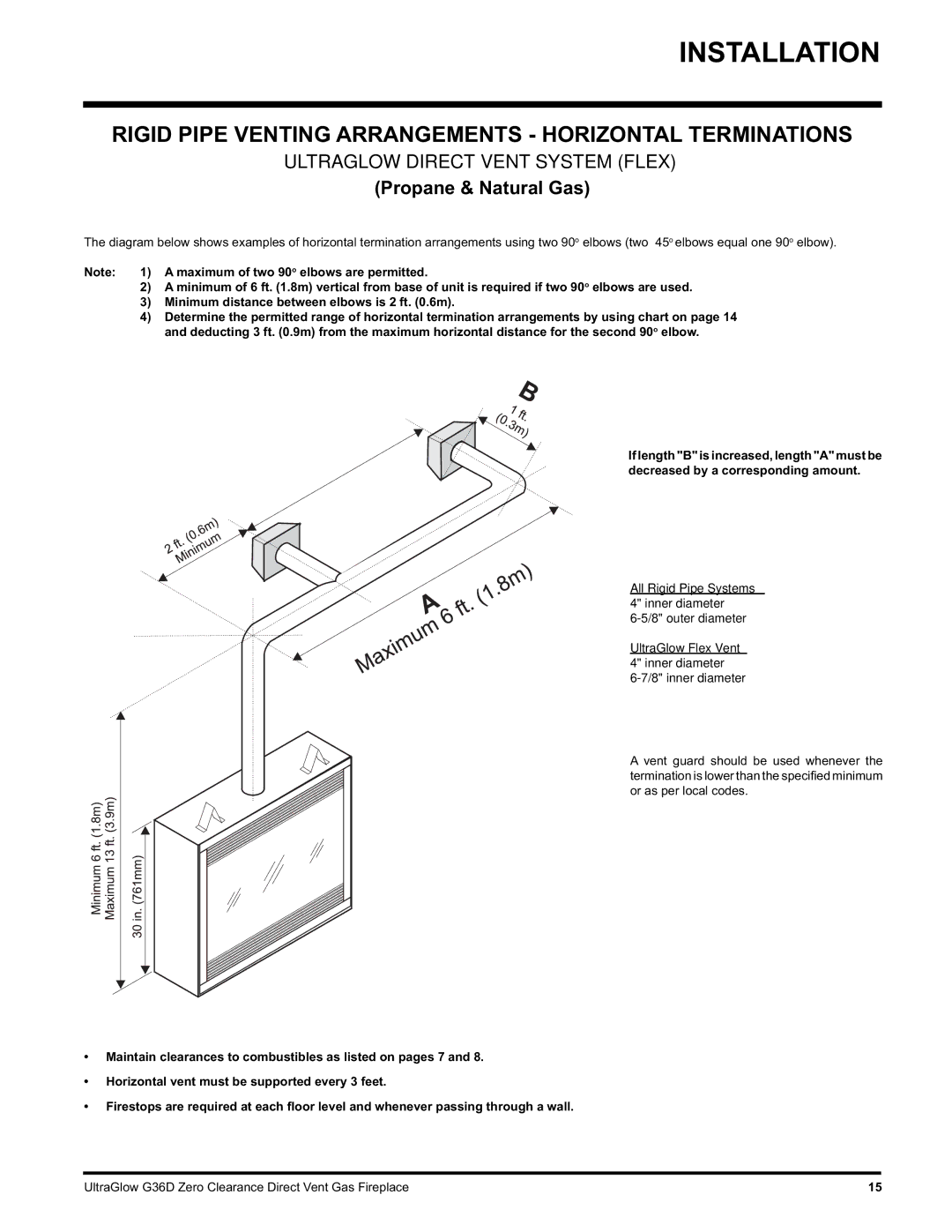 Regency G36D-NG NATURAL GAS, G36D-LP PROPANE installation manual Installation 