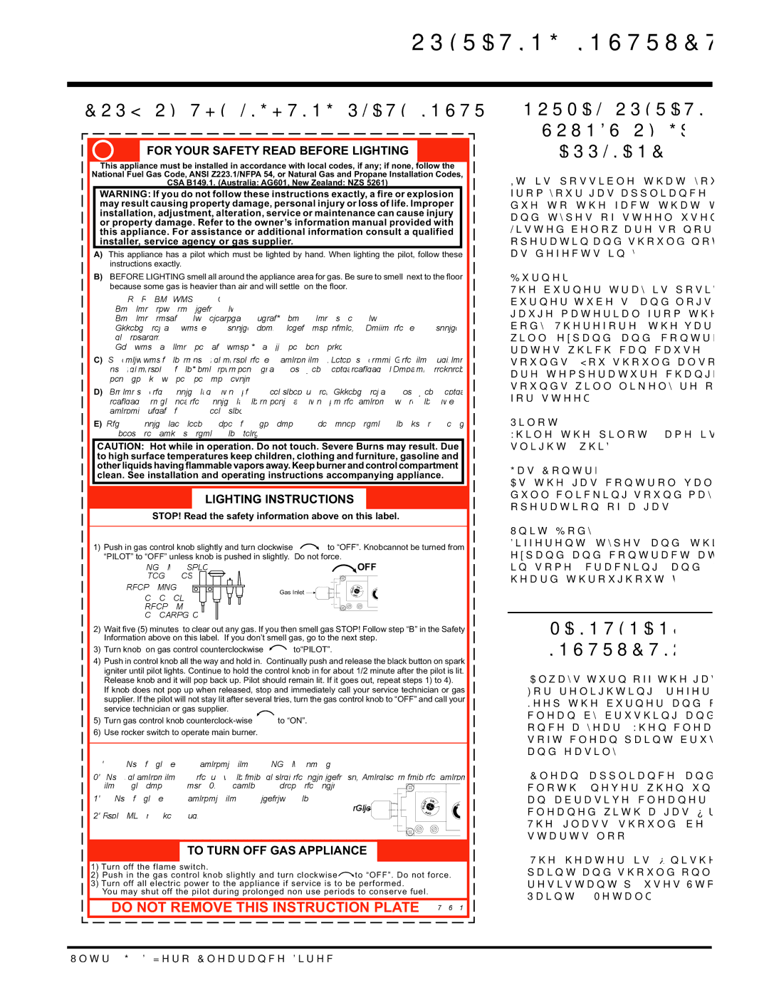 Regency G36D Copy of the Lighting Plate Instructions, Normal Operating Sounds of GAS Appliances, Maintenance Instructions 