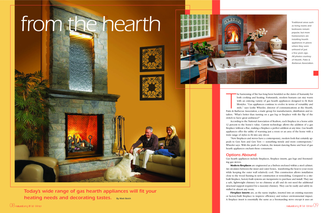 Regency Gas Fireplaces manual Options Abound, 08naturalLiving Fal - Winter, fromthe hearth 