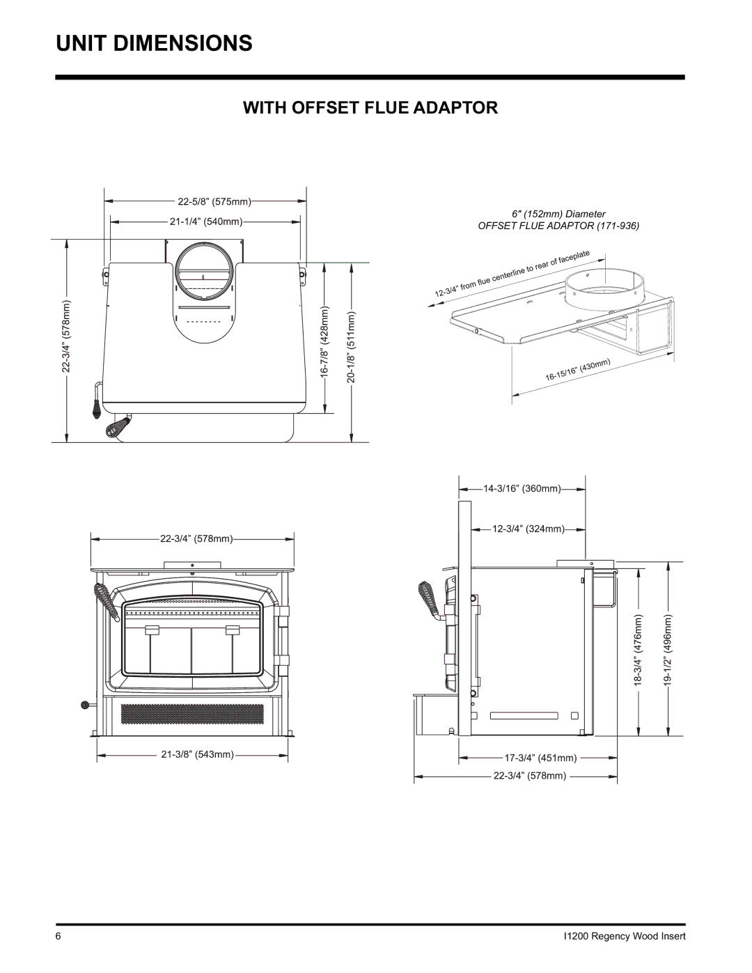 Regency I1200S installation manual With Offset Flue Adaptor 