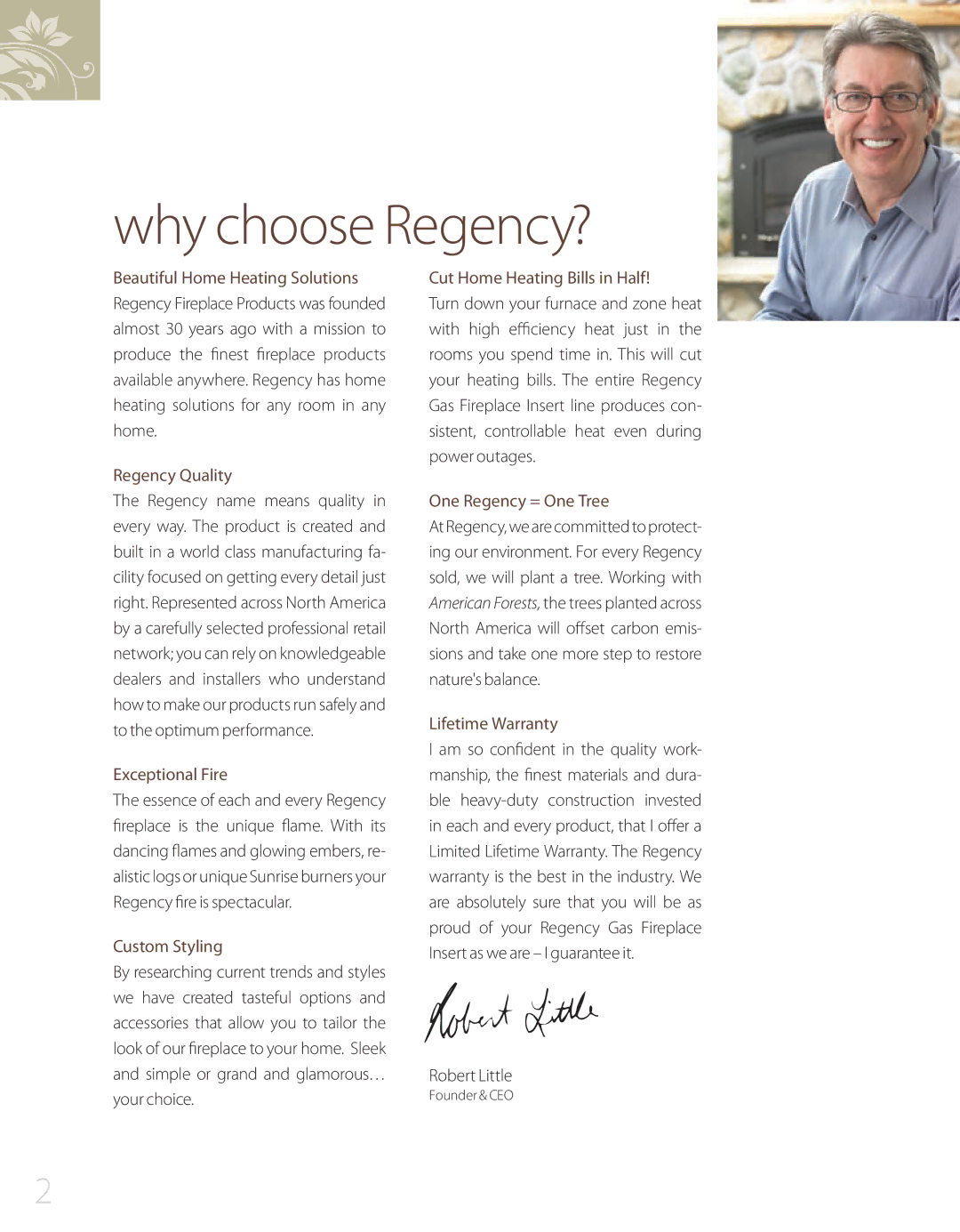 Regency L234, 944-072 manual Why choose Regency?, Founder & CEO 