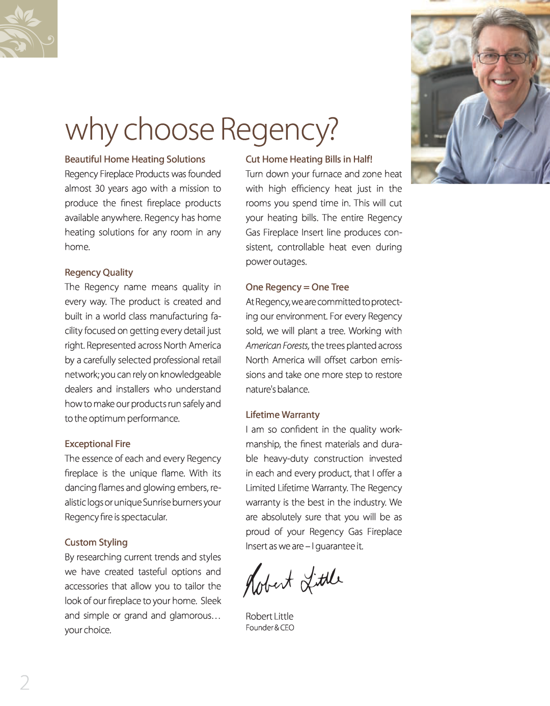 Regency L234 manual why choose Regency?, Regency Quality, Exceptional Fire, Custom Styling, Cut Home Heating Bills in Half 