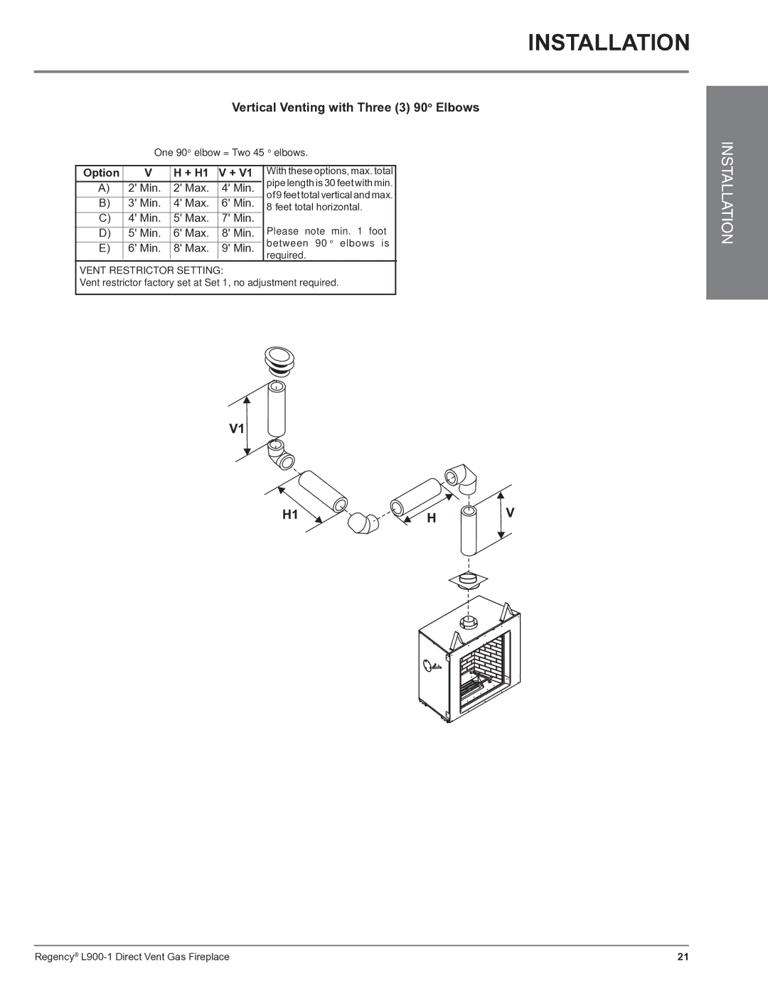 Regency L900-1 installation manual Installation 