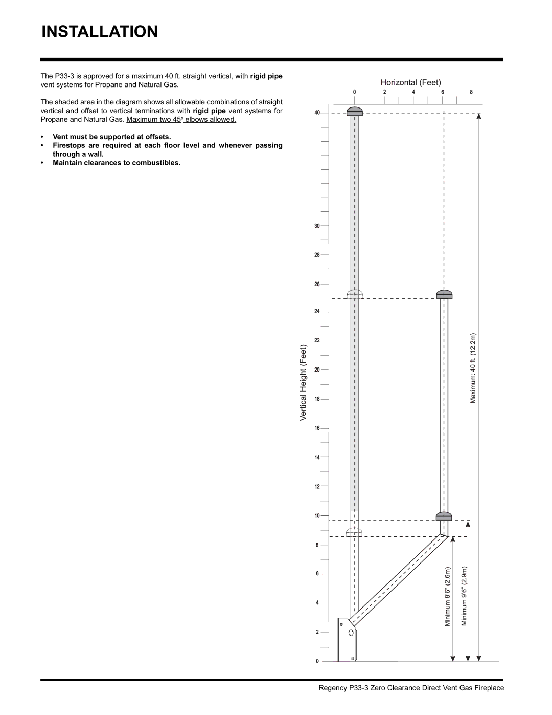 Regency P33-LP3, P33-NG3 installation manual Installation 