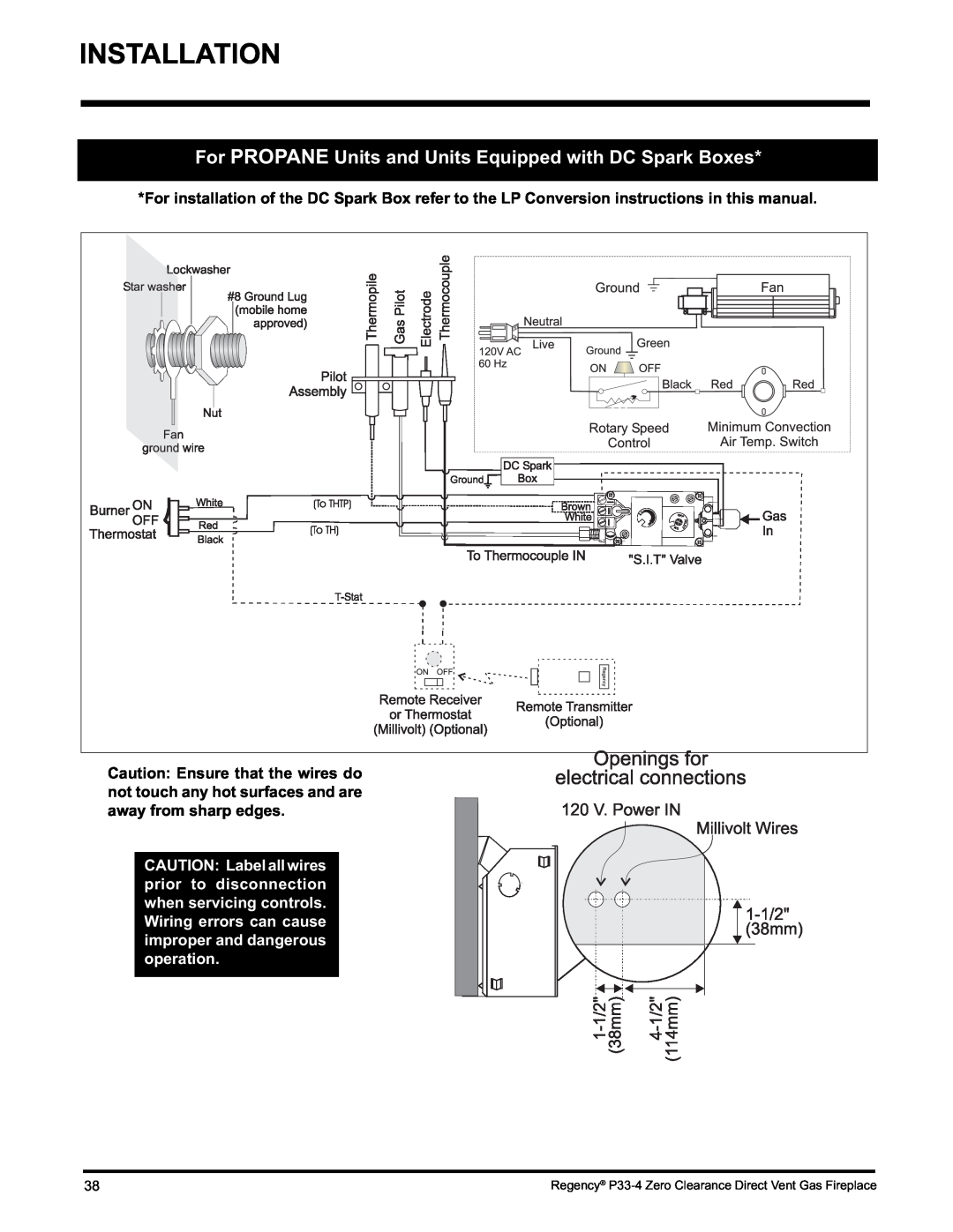 Regency P33-NG4 installation manual 