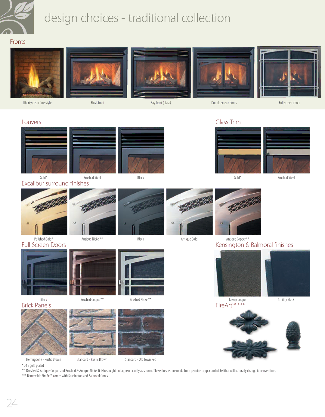 Regency P33S, P90, P95, P48, P42, P36D, L676S manual Design choices traditional collection 