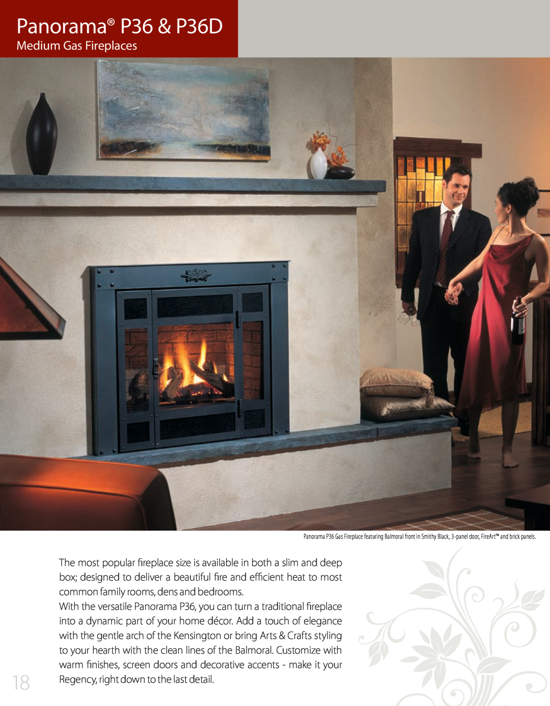Regency P90, P95, P48, P42, P33S, L676S manual Panorama P36 & P36D, Medium Gas Fireplaces 