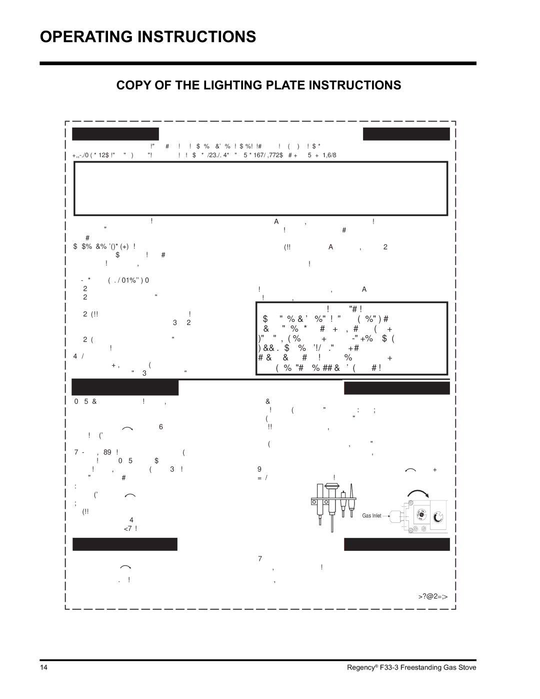 Regency Wraps F33 installation manual Copy of the Lighting Plate Instructions, For Your Safety Read Before Lighting 