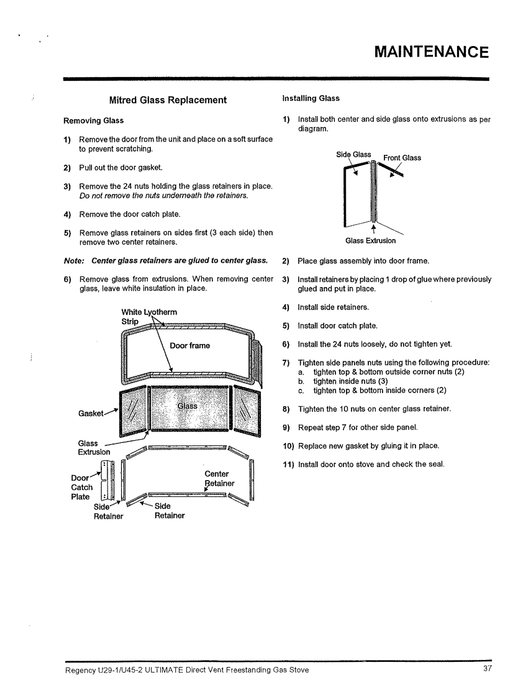 Regency Wraps U29-LP1, U29-NG1 manual 