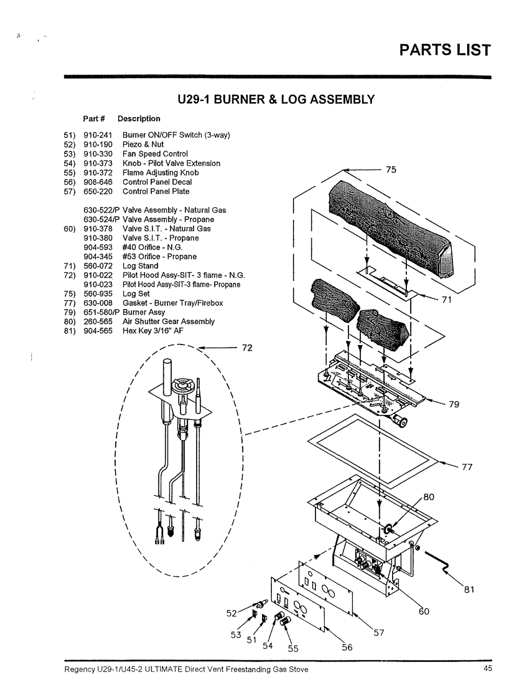 Regency Wraps U29-LP1, U29-NG1 manual 