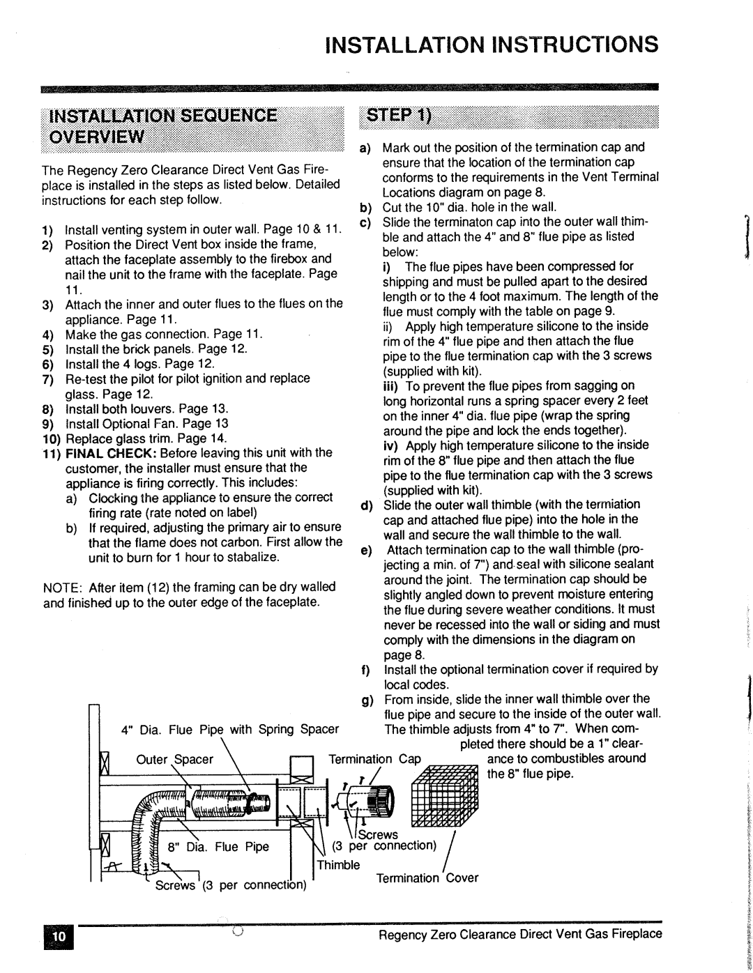 Regency Z30DVT-LP, Z30DVT-NG manual 