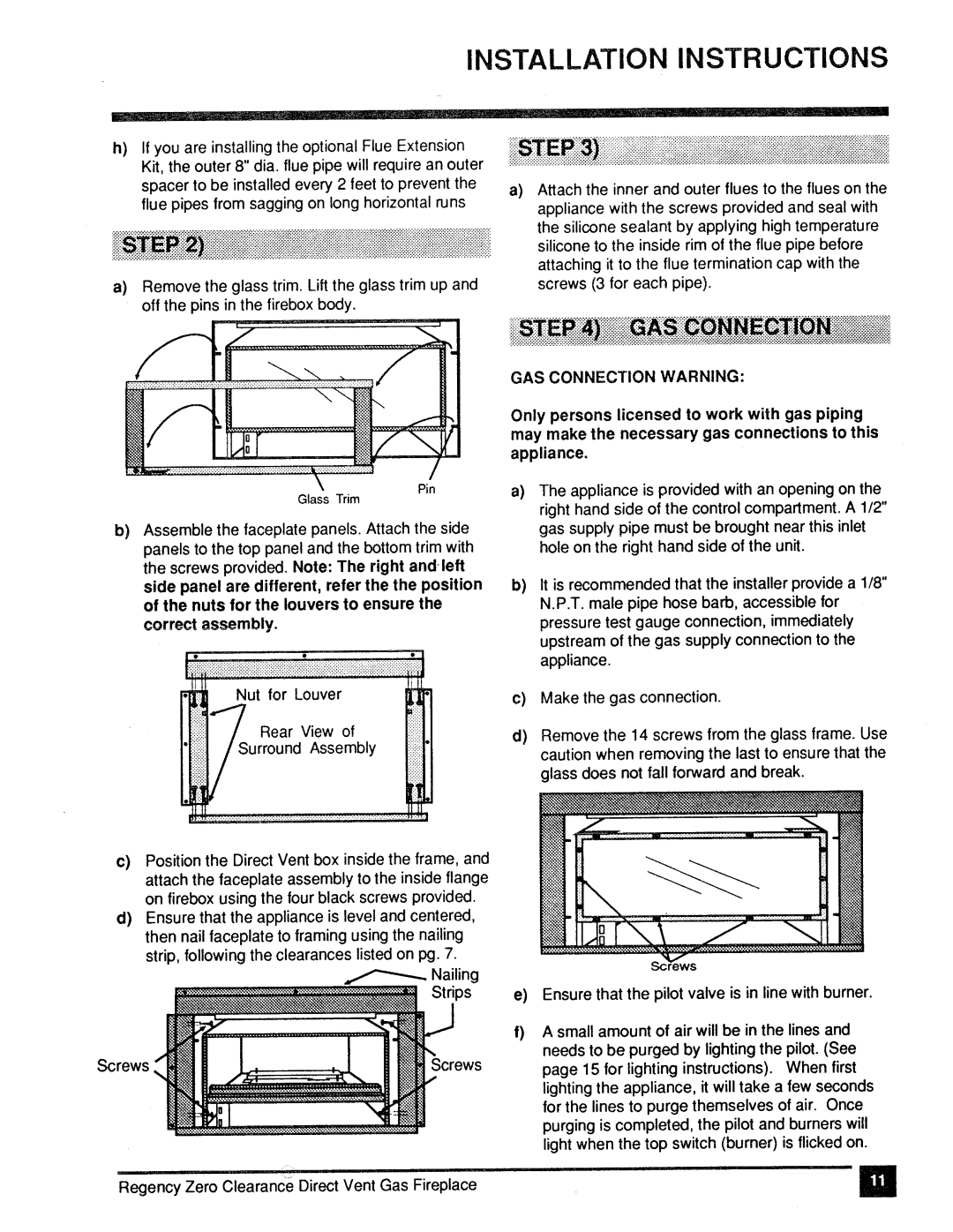 Regency Z30DVT-NG, Z30DVT-LP manual 