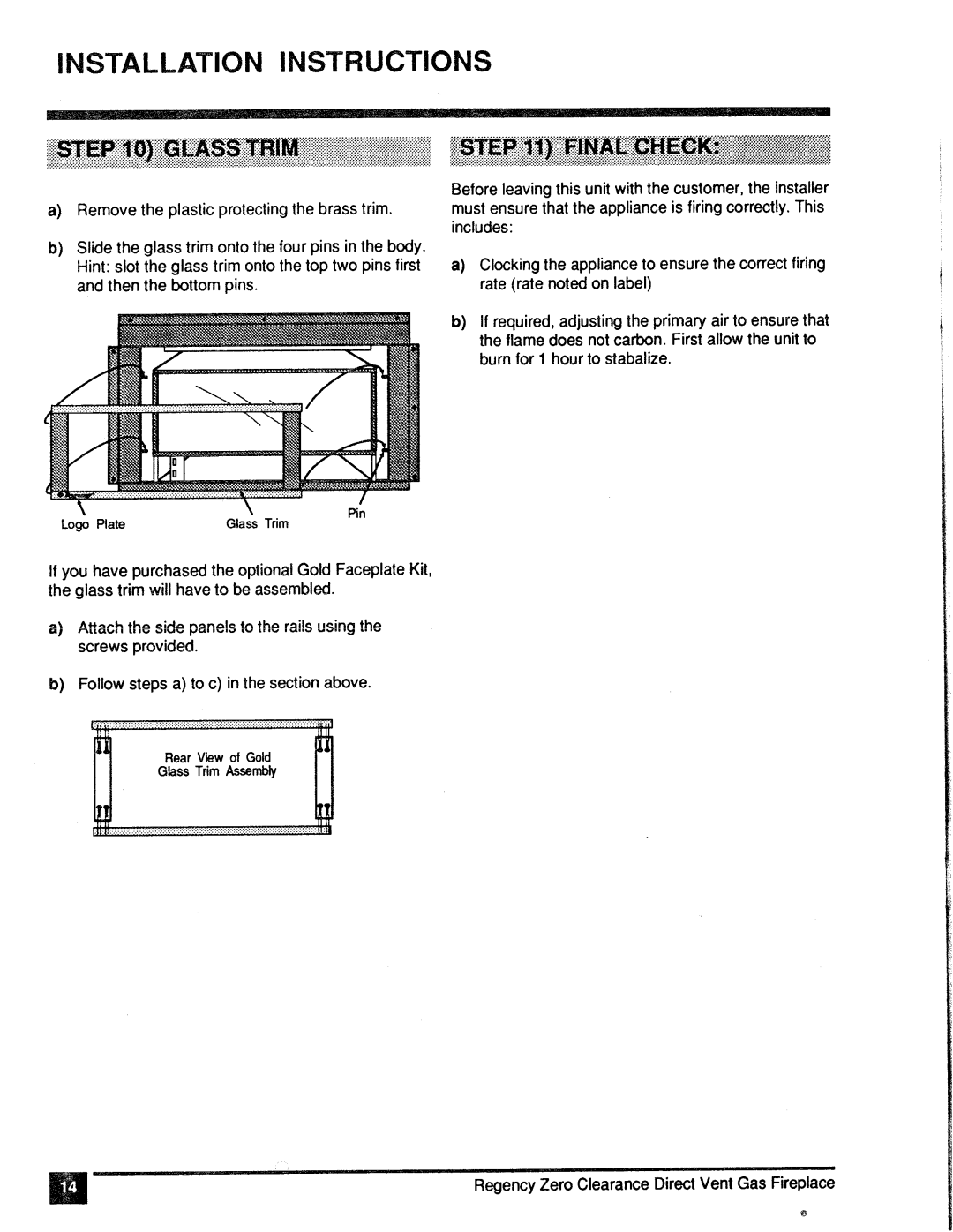 Regency Z30DVT-LP, Z30DVT-NG manual 