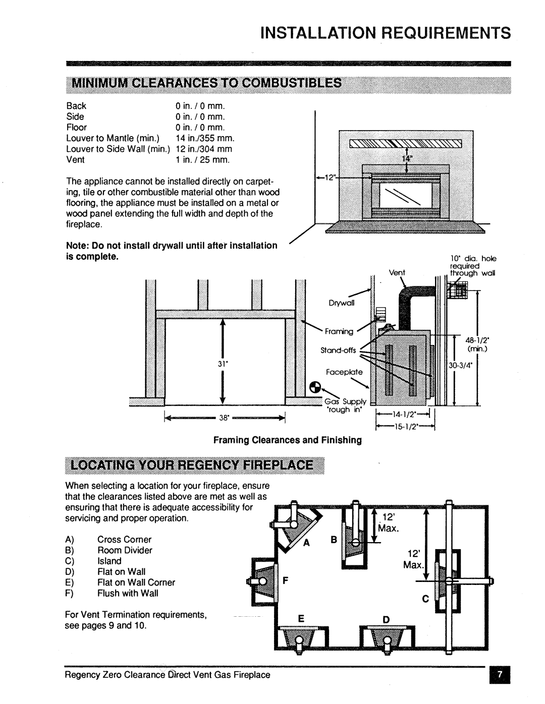 Regency Z30DVT-NG, Z30DVT-LP manual 