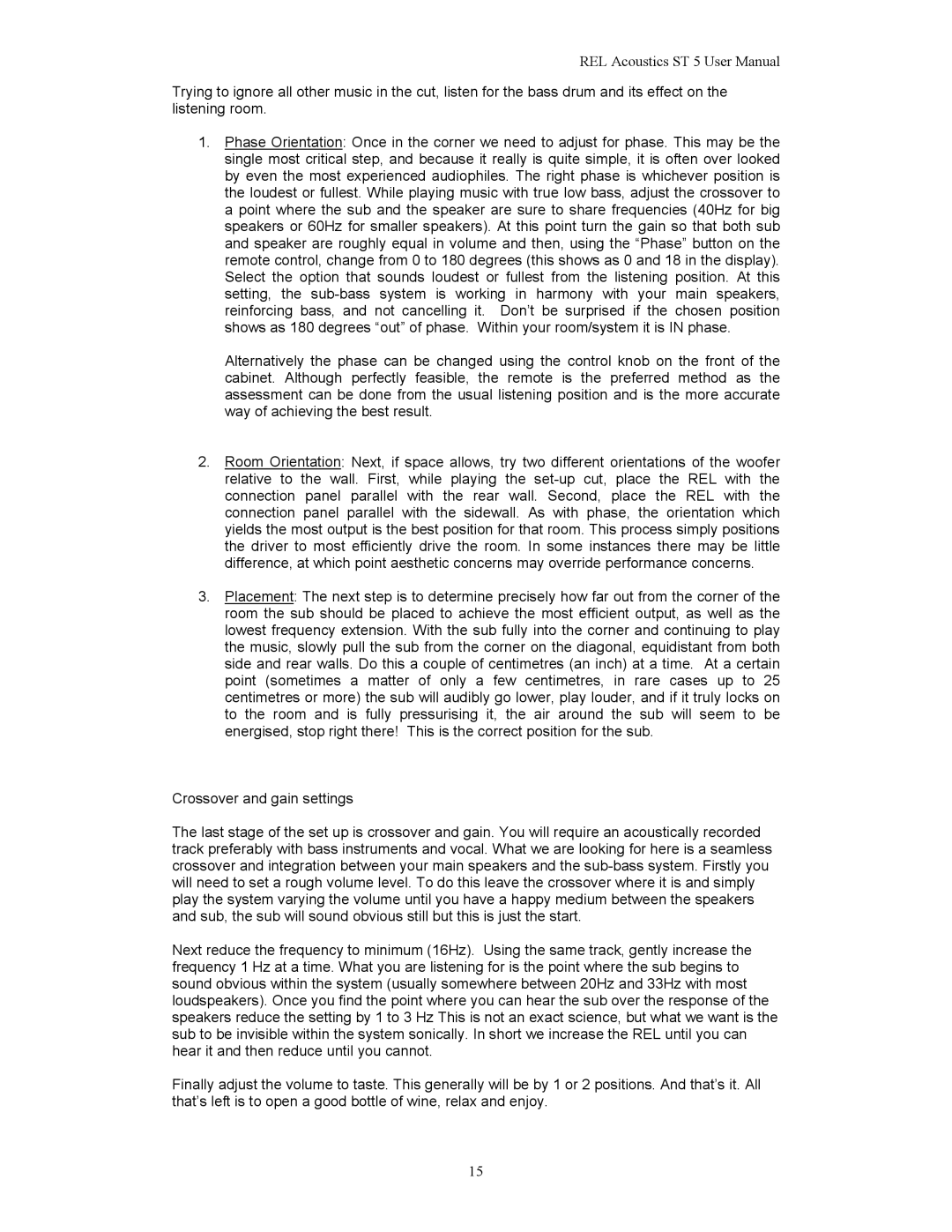 REL Acoustics Stampede, Strata 5 user manual 