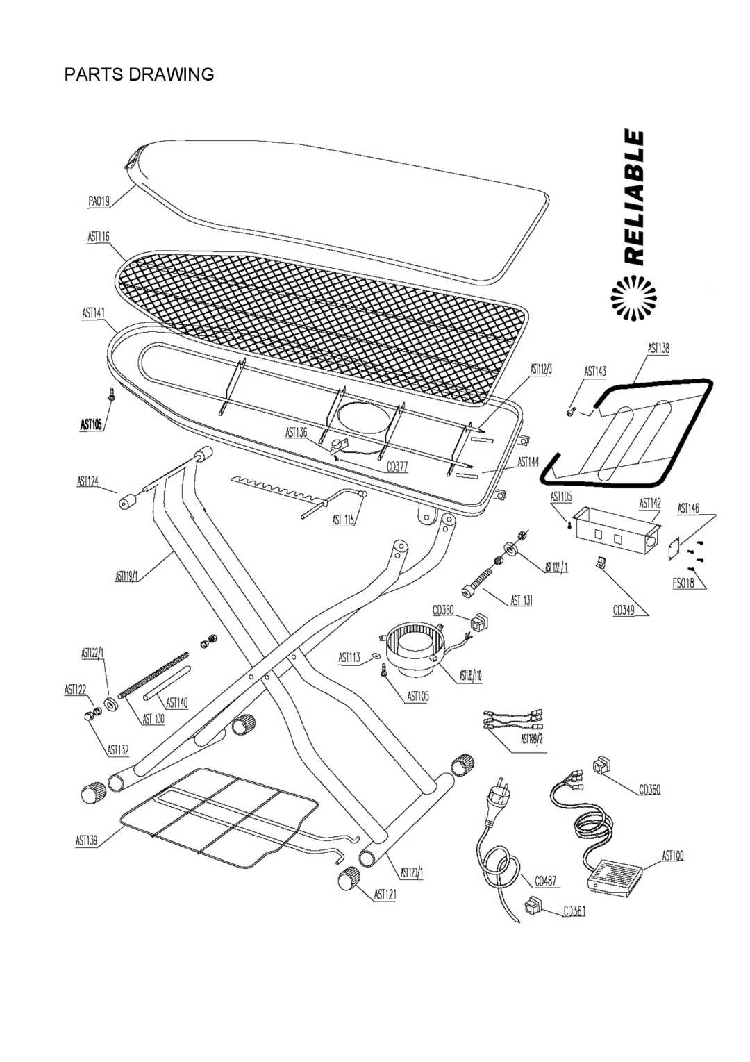 Reliable C88 instruction manual Parts Drawing 