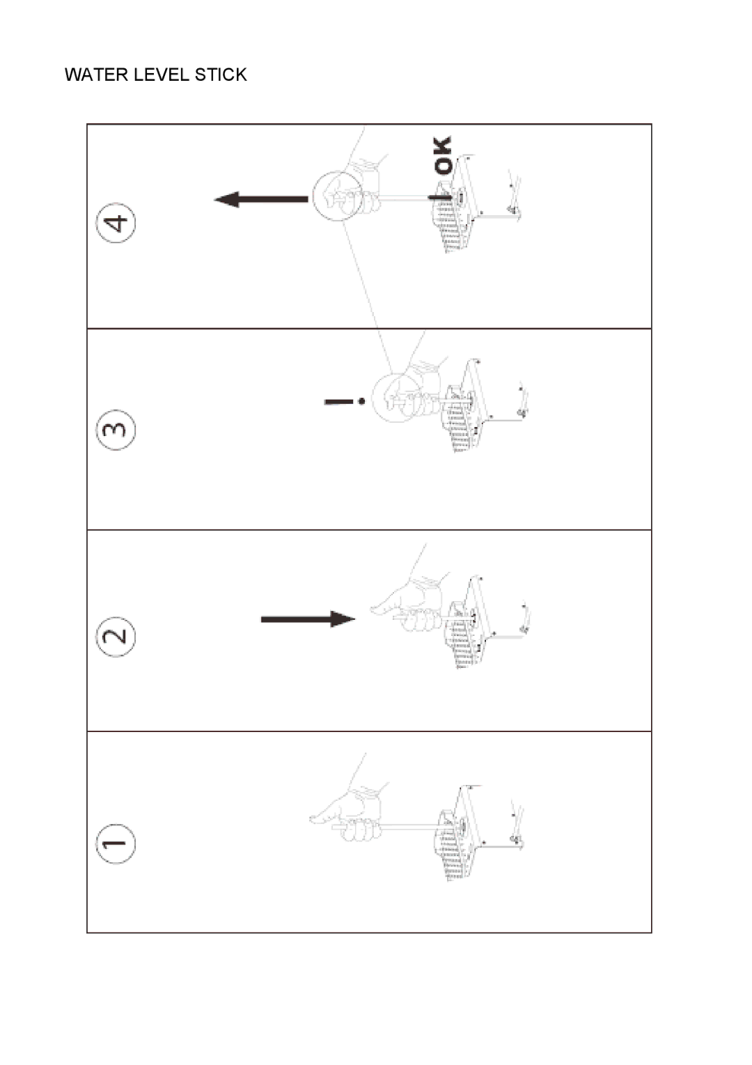 Reliable I500A, i500B instruction manual Water Level Stick 