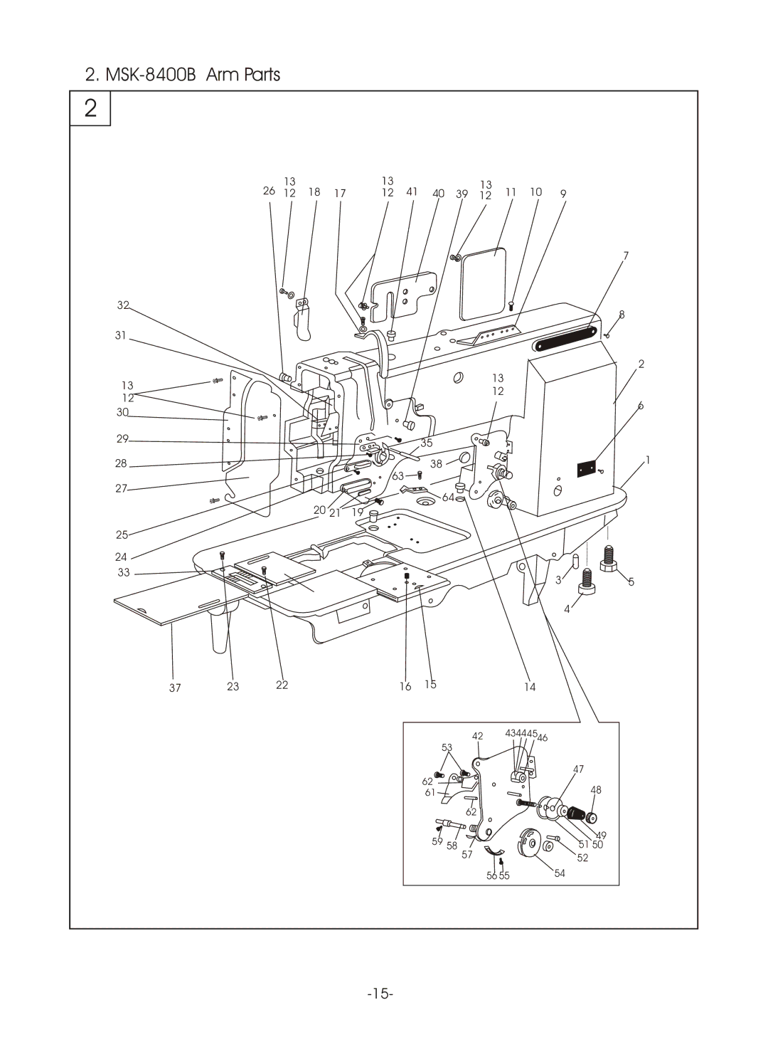 Reliable MSK-8420B instruction manual MSK-8400B Arm Parts 
