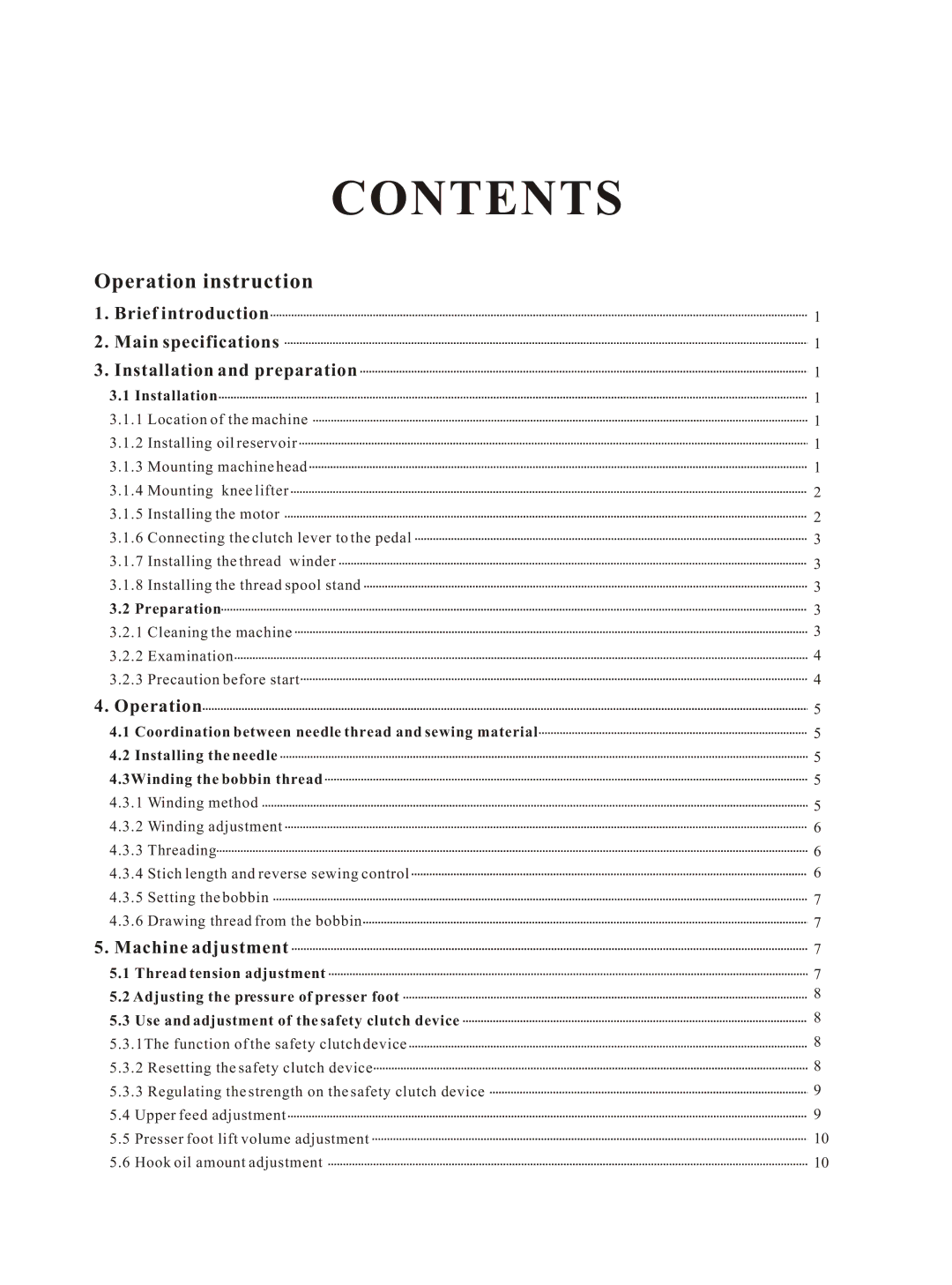 Reliable MSK-8420B instruction manual Contents 
