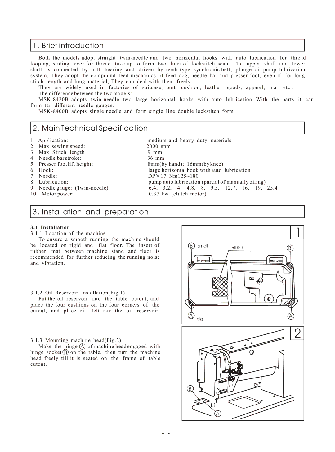 Reliable MSK-8420B instruction manual Brief introduction 