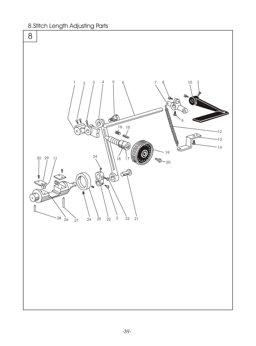 Reliable MSK-8420B instruction manual Stitch Length Adjusting Parts 