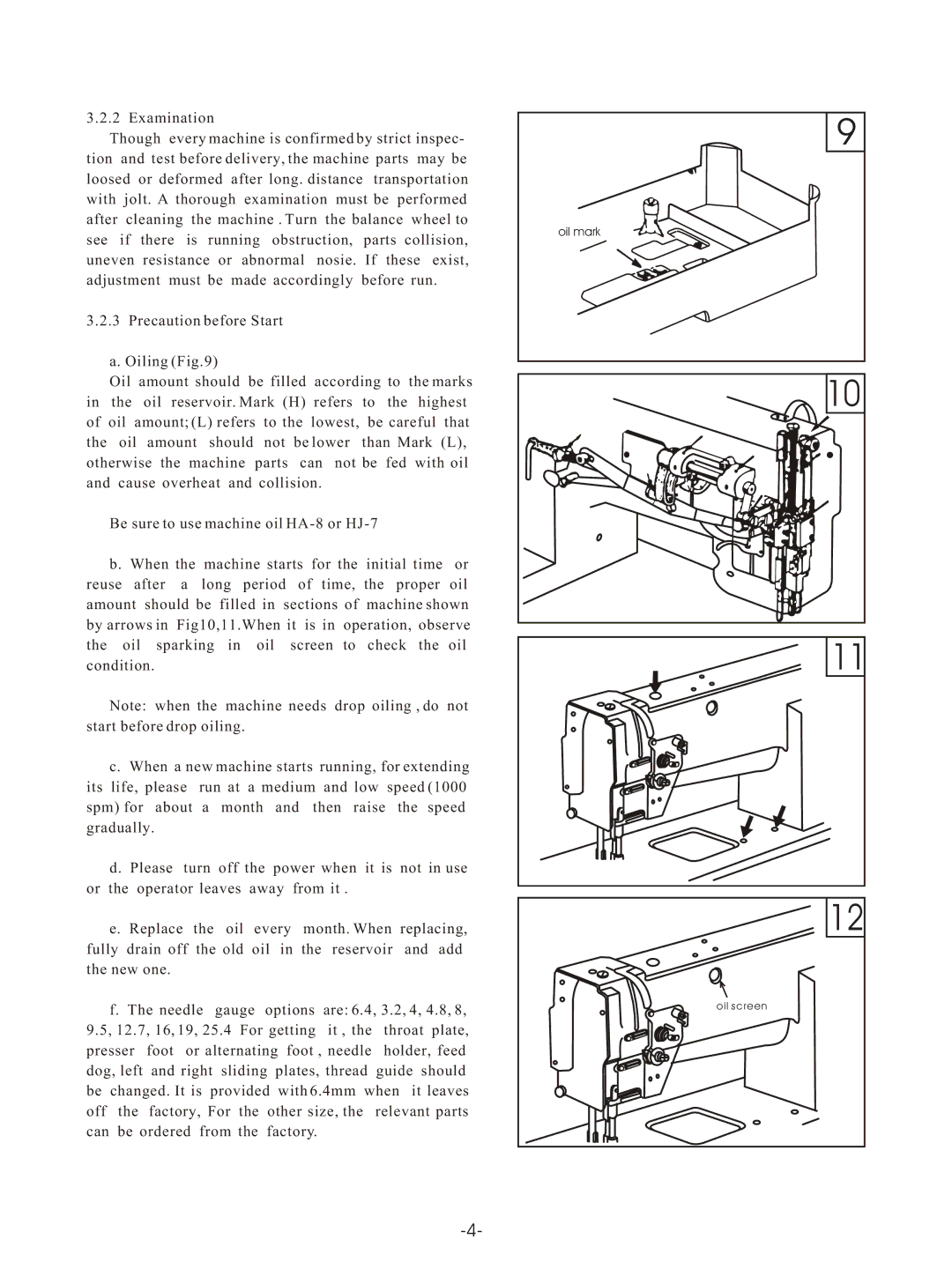 Reliable MSK-8420B instruction manual Oil mark 