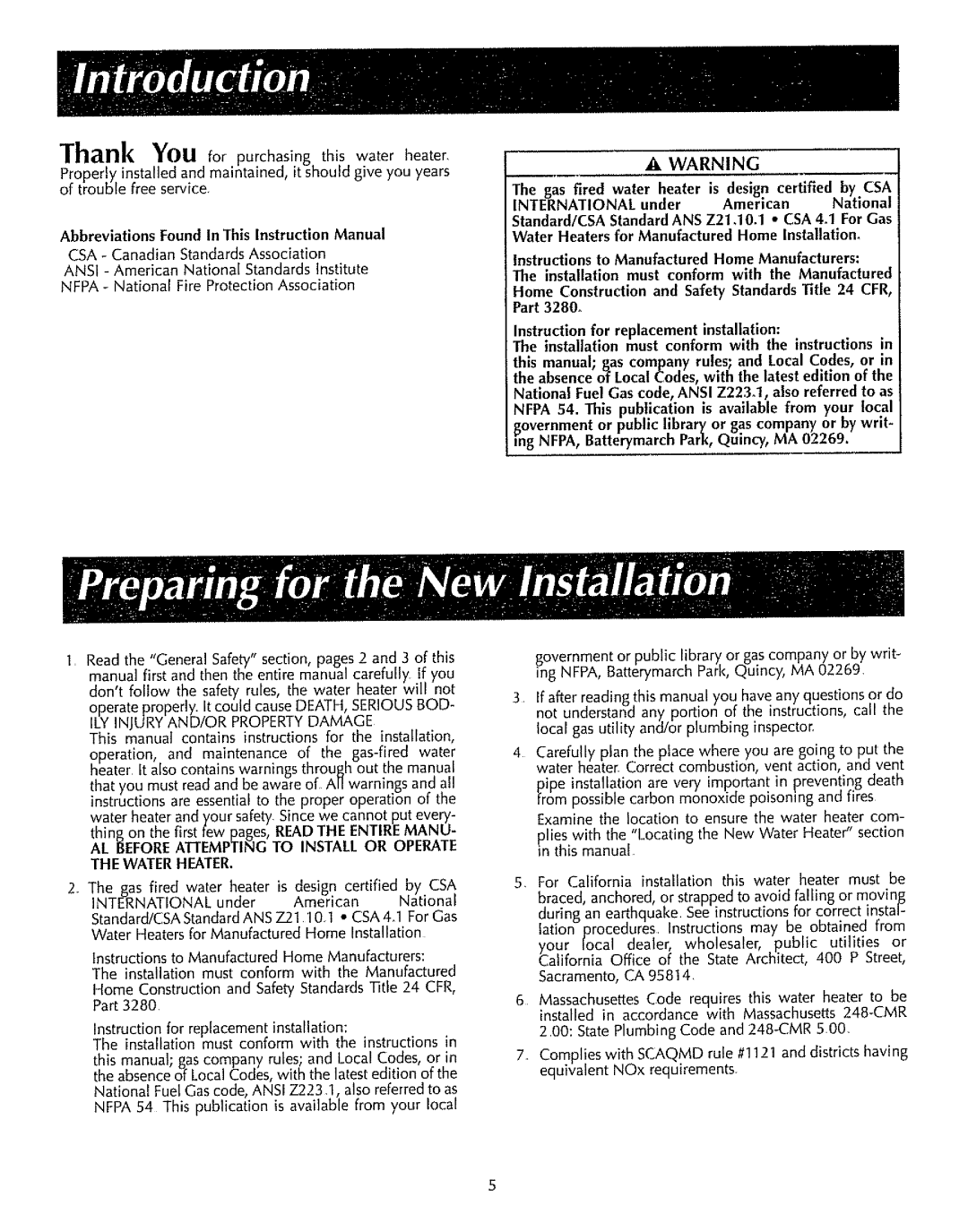 Reliance Water Heaters 0002919340 manual 