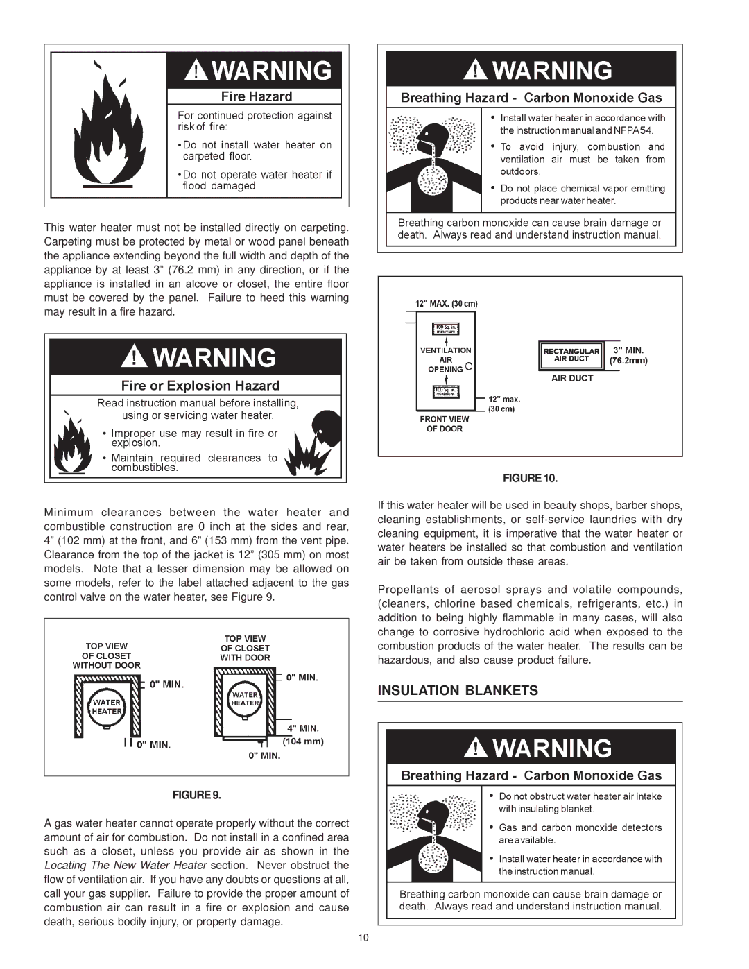 Reliance Water Heaters 196296-001, 606 Series instruction manual Insulation Blankets 