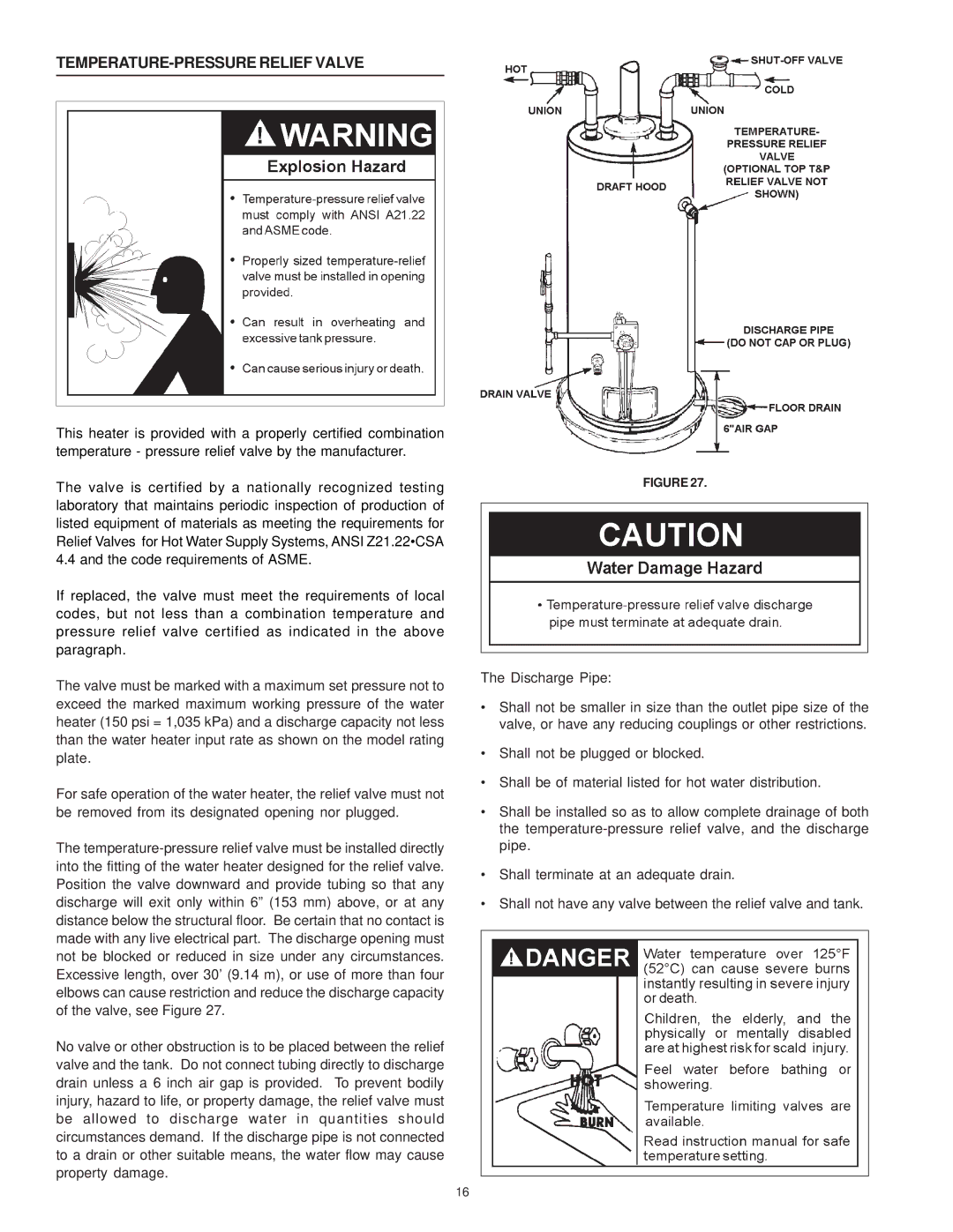 Reliance Water Heaters 196296-001, 606 Series instruction manual TEMPERATURE-PRESSURE Relief Valve 