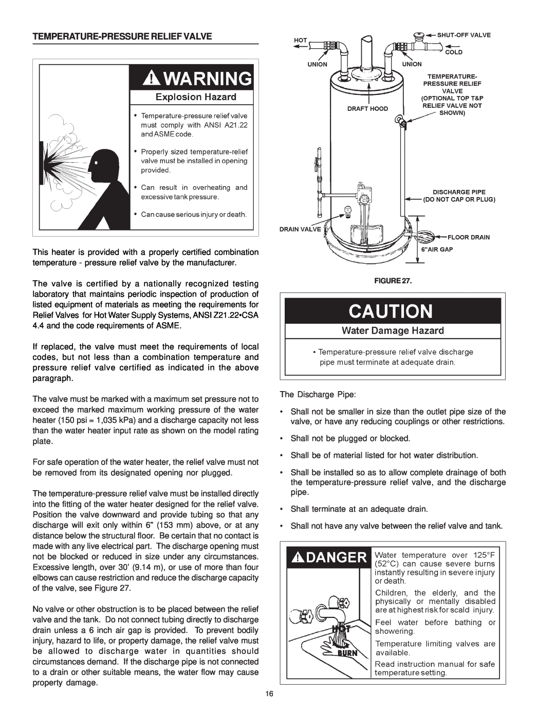 Reliance Water Heaters 196296-001, 606 Series instruction manual Temperature-Pressurerelief Valve 