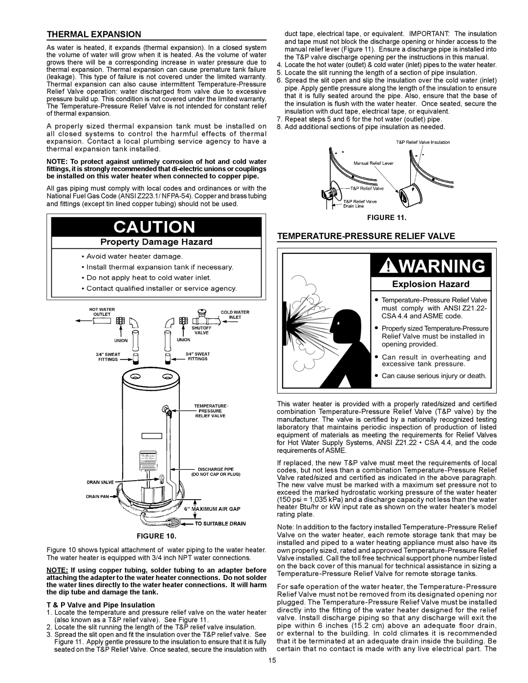 Reliance Water Heaters 317686-000 Thermal Expansion, Temperature-Pressure Relief Valve, Valve and Pipe Insulation 