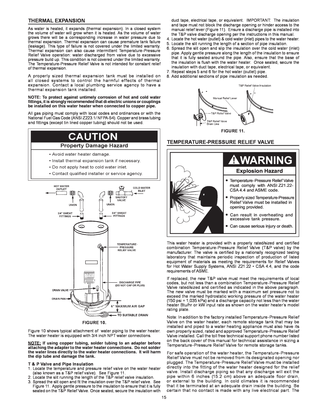 Reliance Water Heaters 317686-000 instruction manual Explosion Hazard, Thermal Expansion, Temperature-PressureRelief Valve 