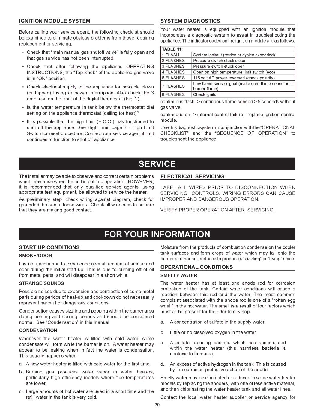 Reliance Water Heaters D85500NE, D85500PE instruction manual For your information 