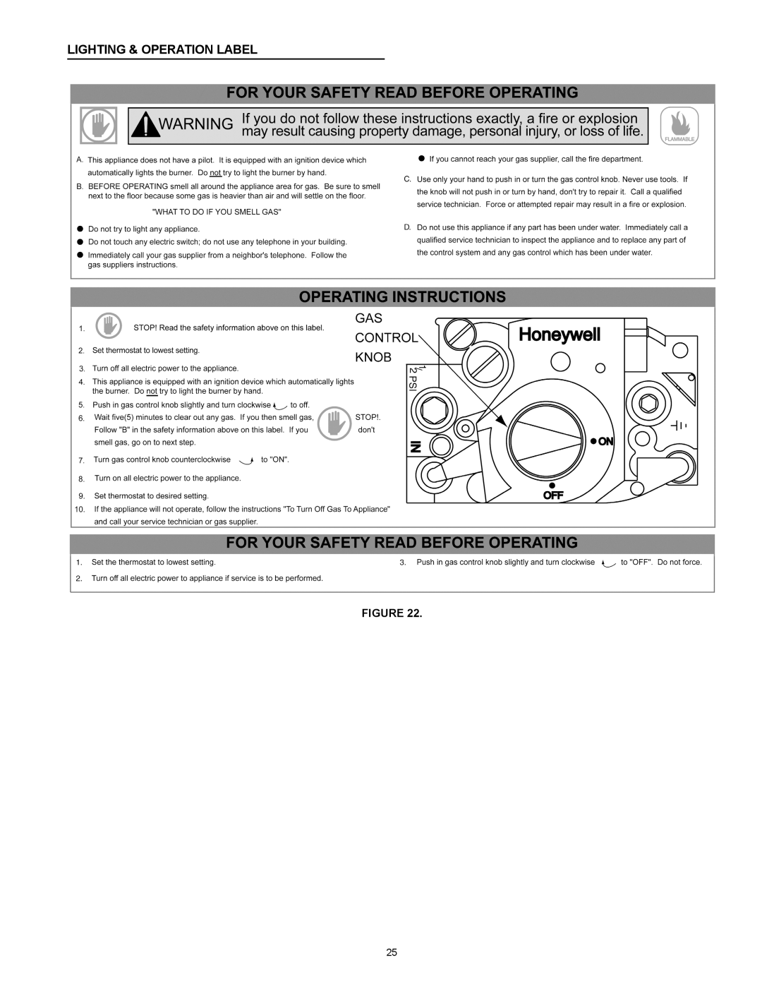 Reliance Water Heaters N71120NE, N85390NE instruction manual Lighting & Operation Label 