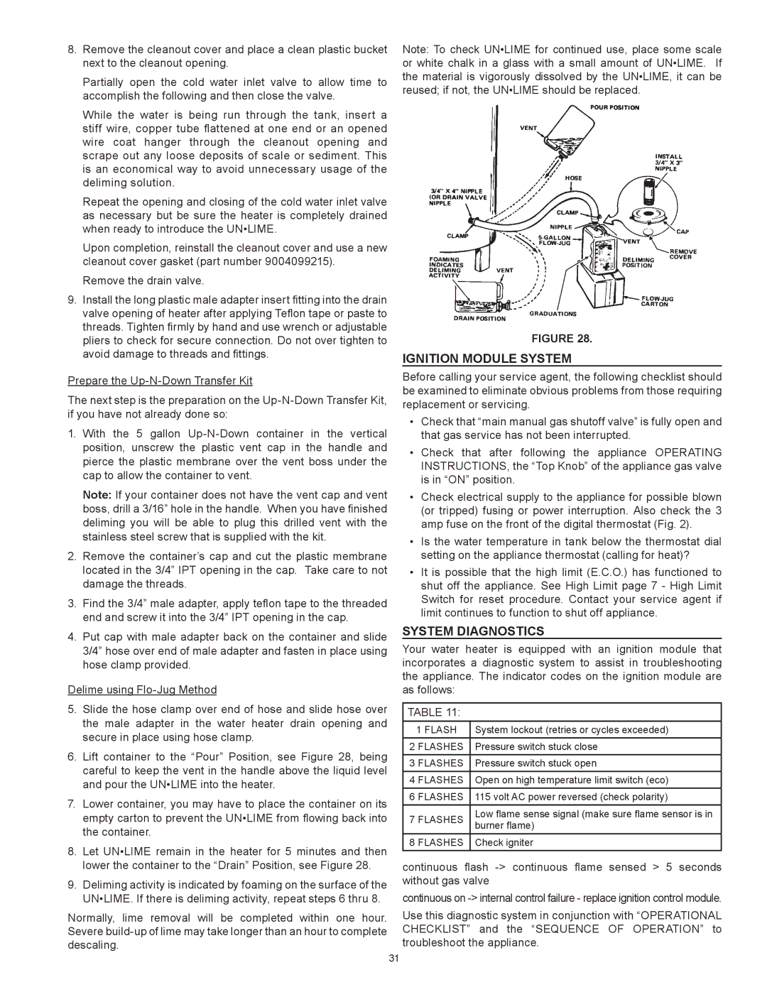 Reliance Water Heaters N71120NE, N85390NE instruction manual Ignition module system, System diagnostics 