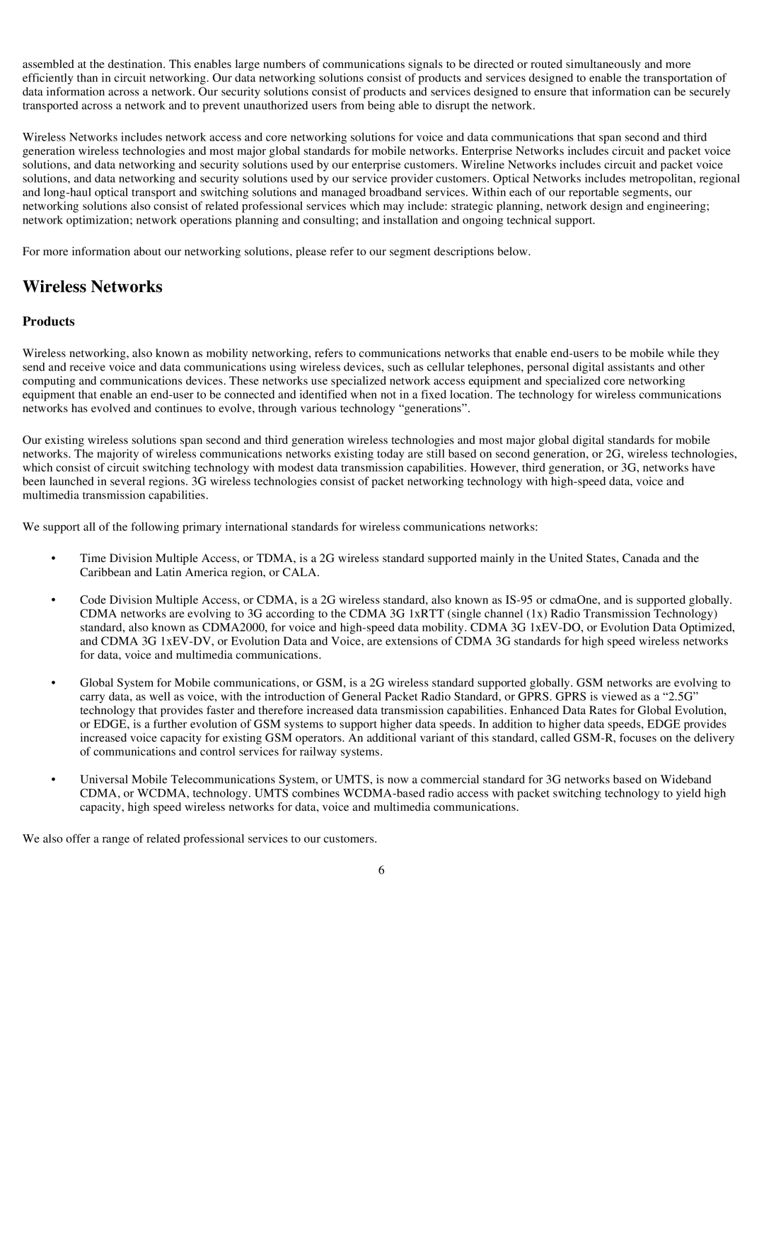 Reliant FORM 10-K manual Wireless Networks, Products 