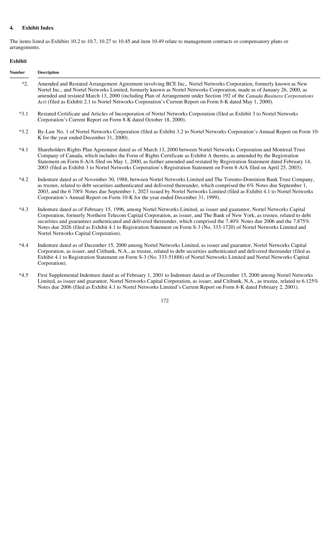 Reliant FORM 10-K manual Exhibit Index, Number Description 