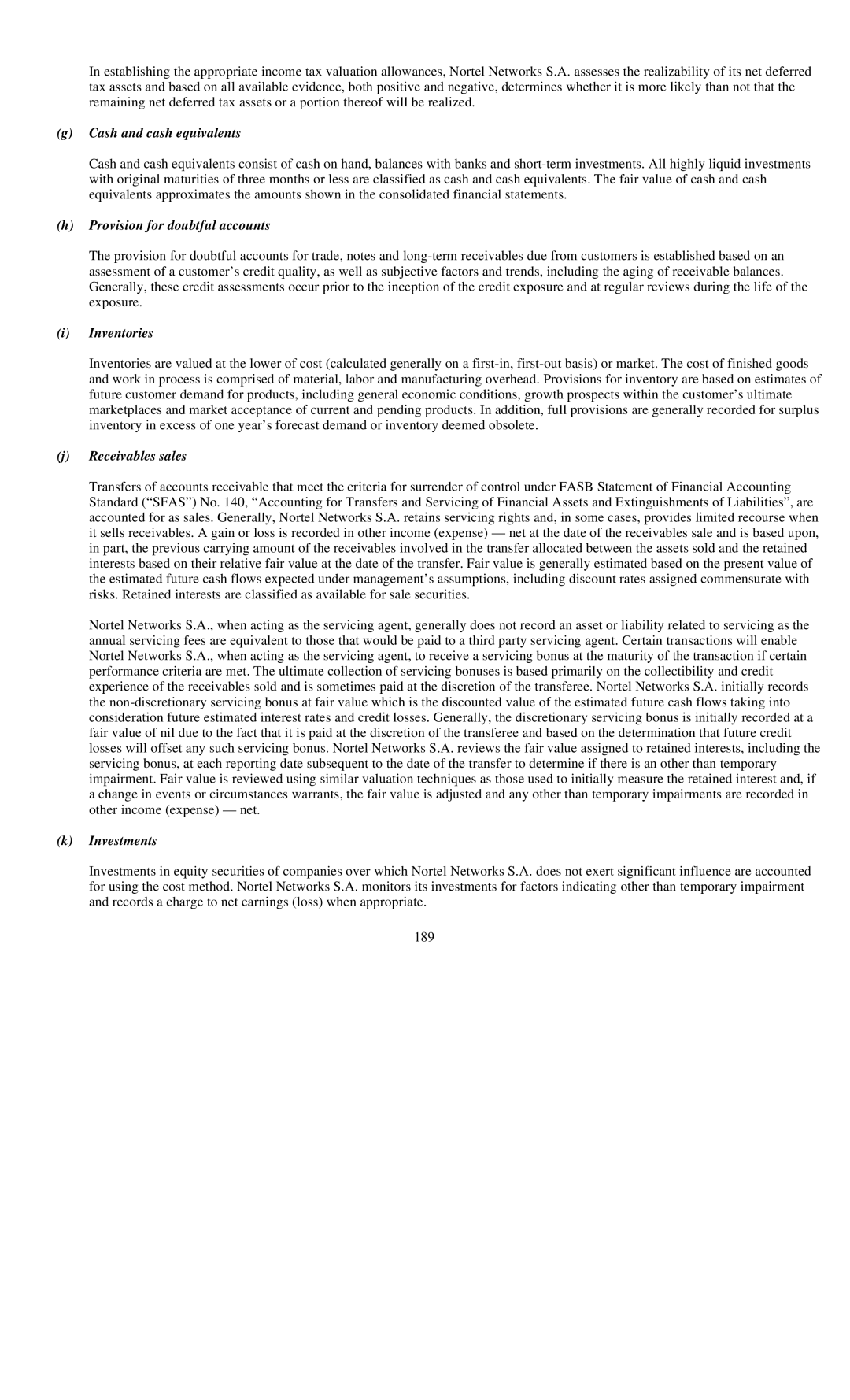 Reliant FORM 10-K manual Cash and cash equivalents 