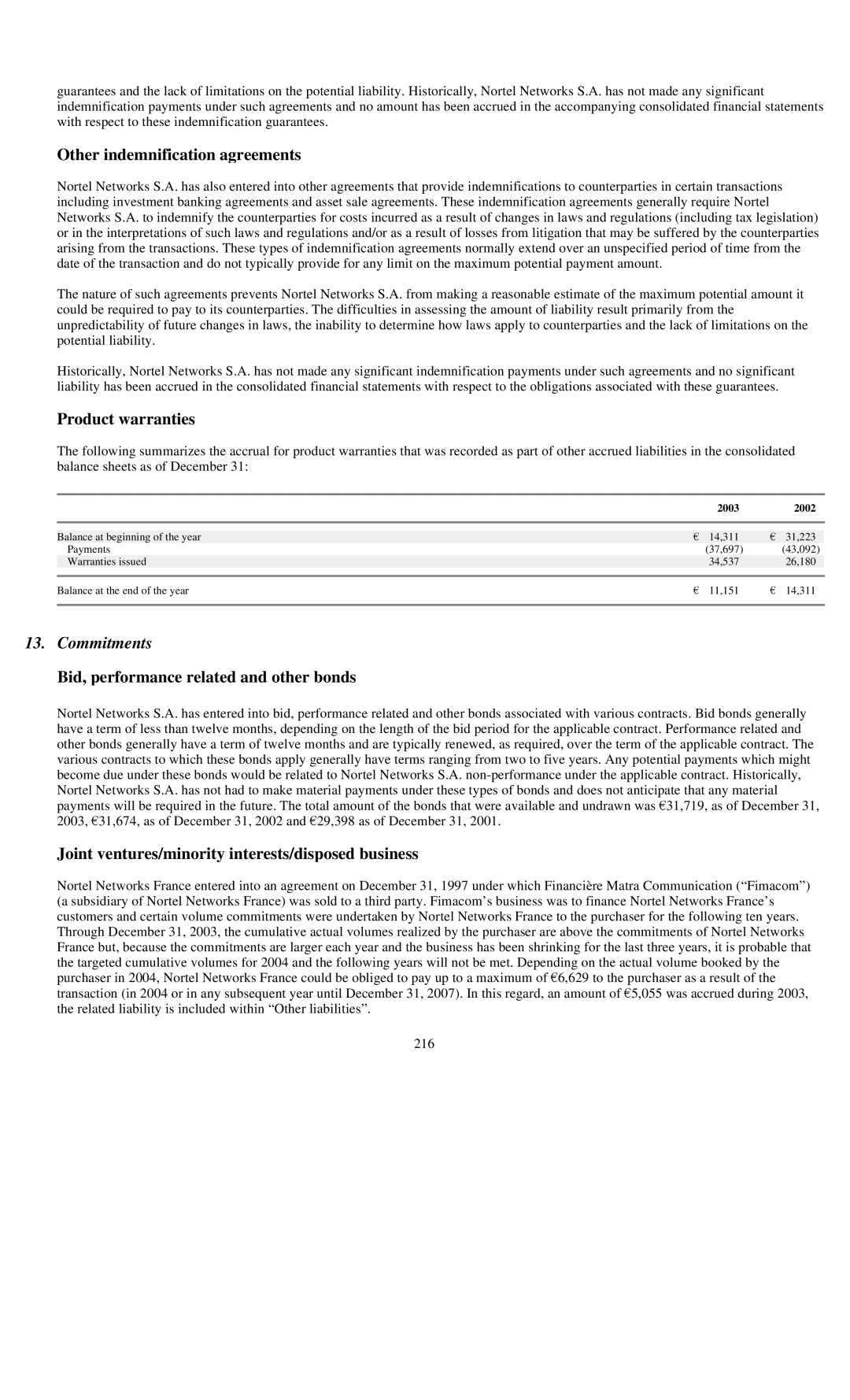 Reliant FORM 10-K manual Other indemnification agreements, Joint ventures/minority interests/disposed business 