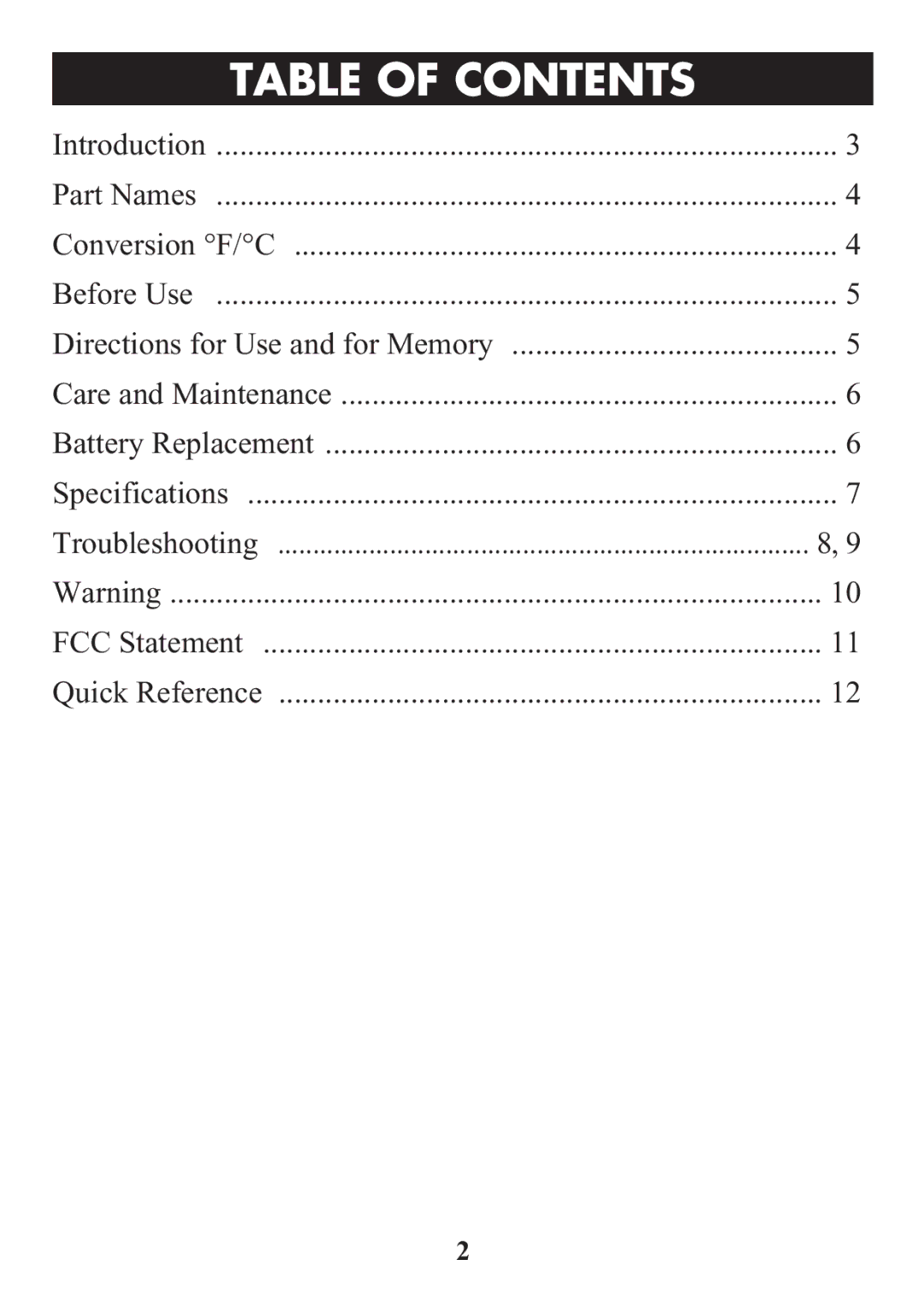 ReliOn 510REL manual Table of Contents 