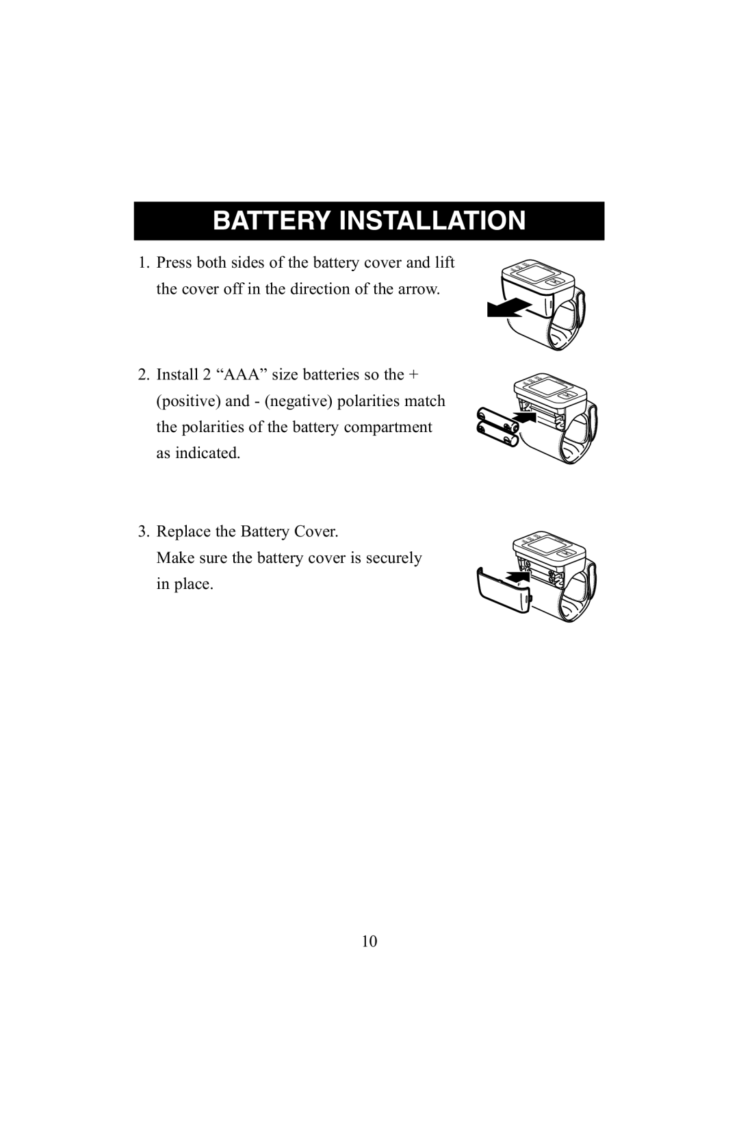 ReliOn 6021REL instruction manual Battery Installation 