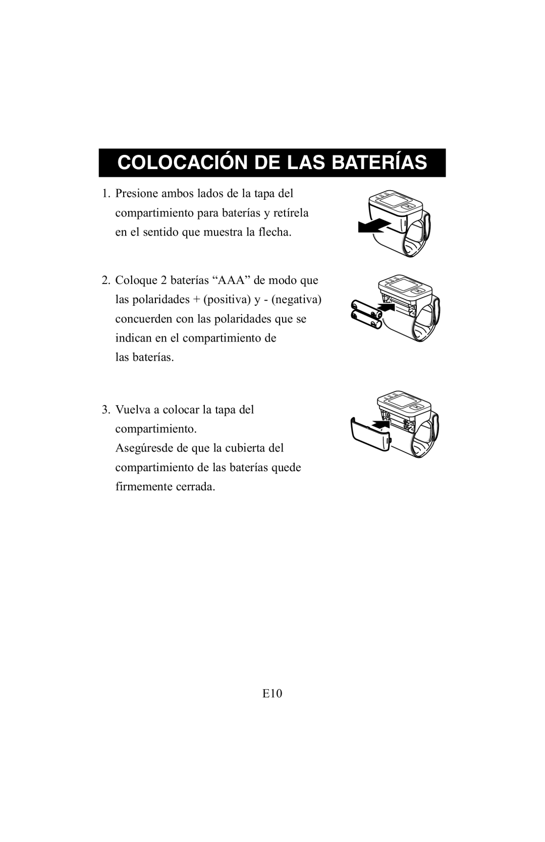 ReliOn 6021REL instruction manual Colocación DE LAS Baterías 