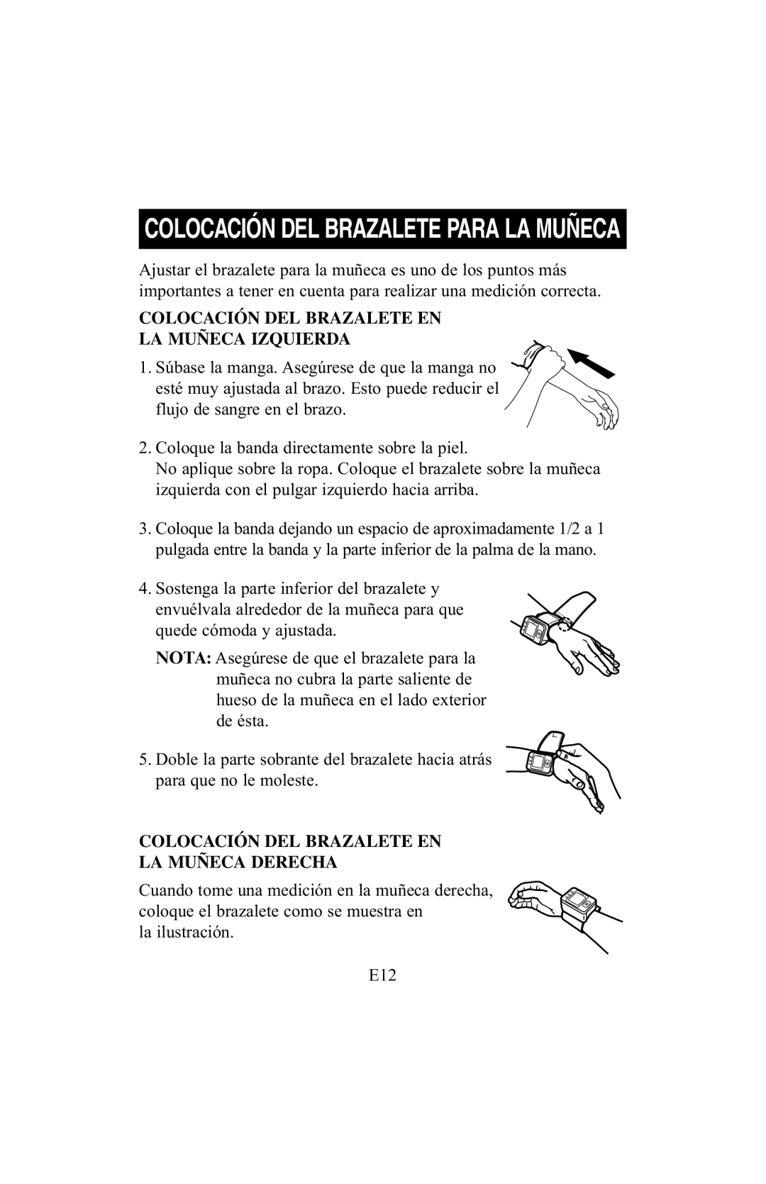 ReliOn 6021REL instruction manual Colocación DEL Brazalete Para LA Muñeca 