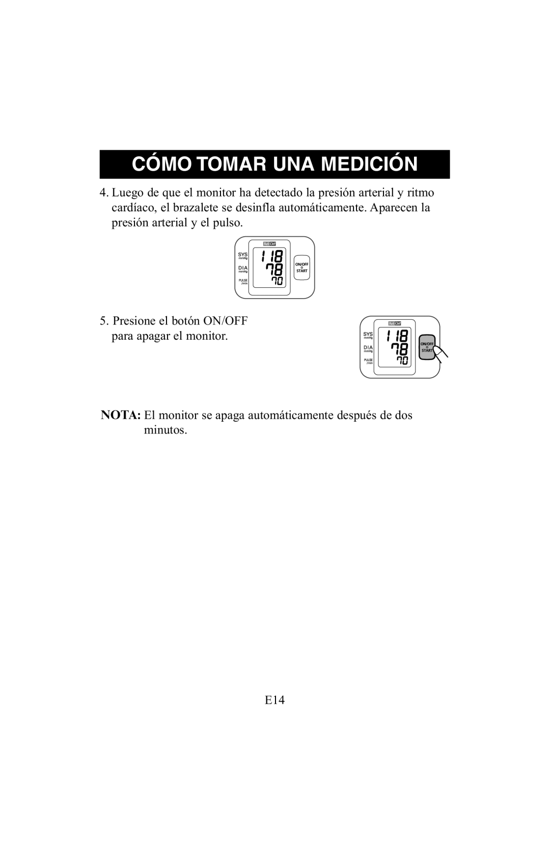 ReliOn 6021REL instruction manual Cómo Tomar UNA Medición 