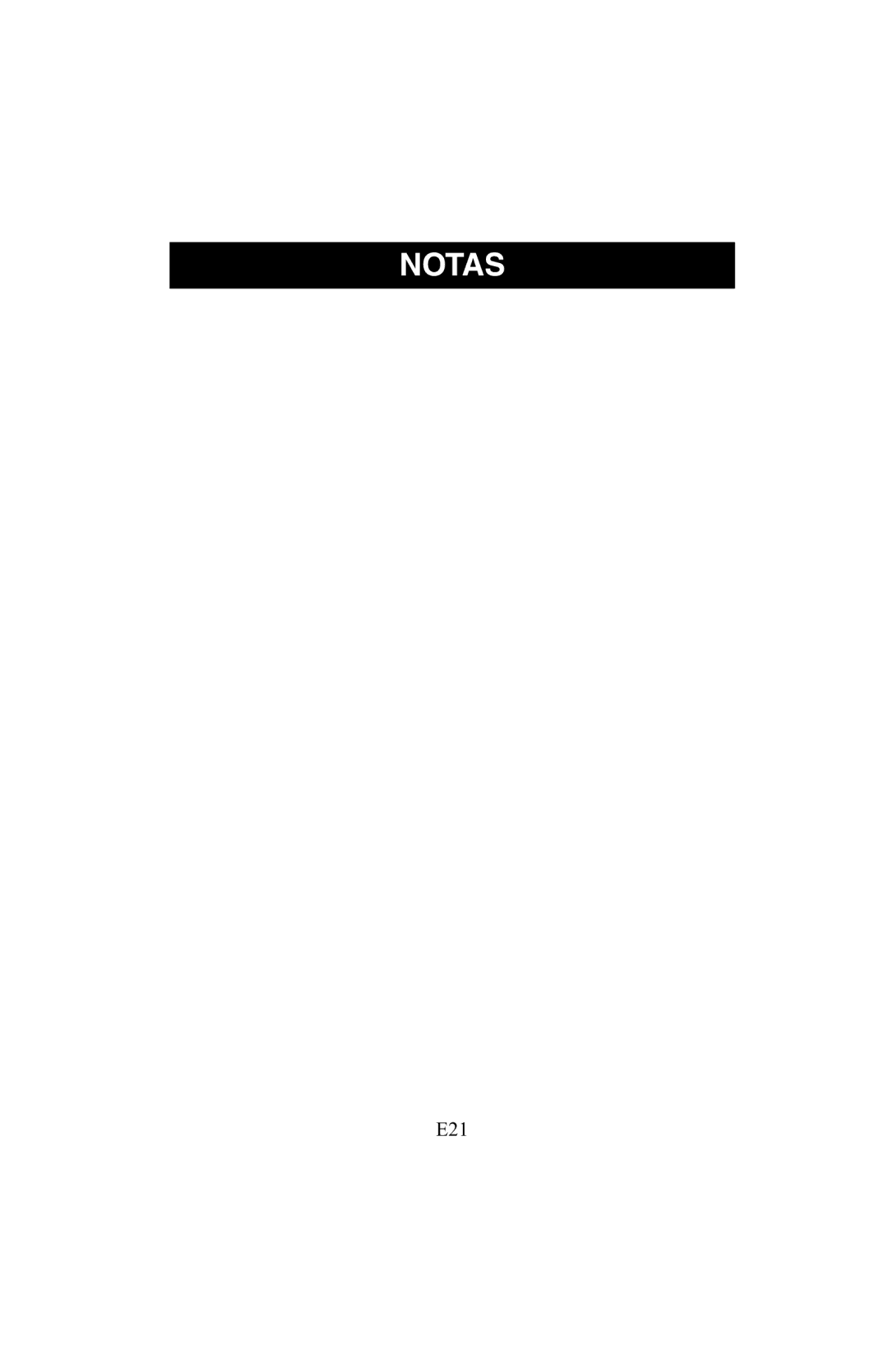 ReliOn 6021REL instruction manual Notas, E21 