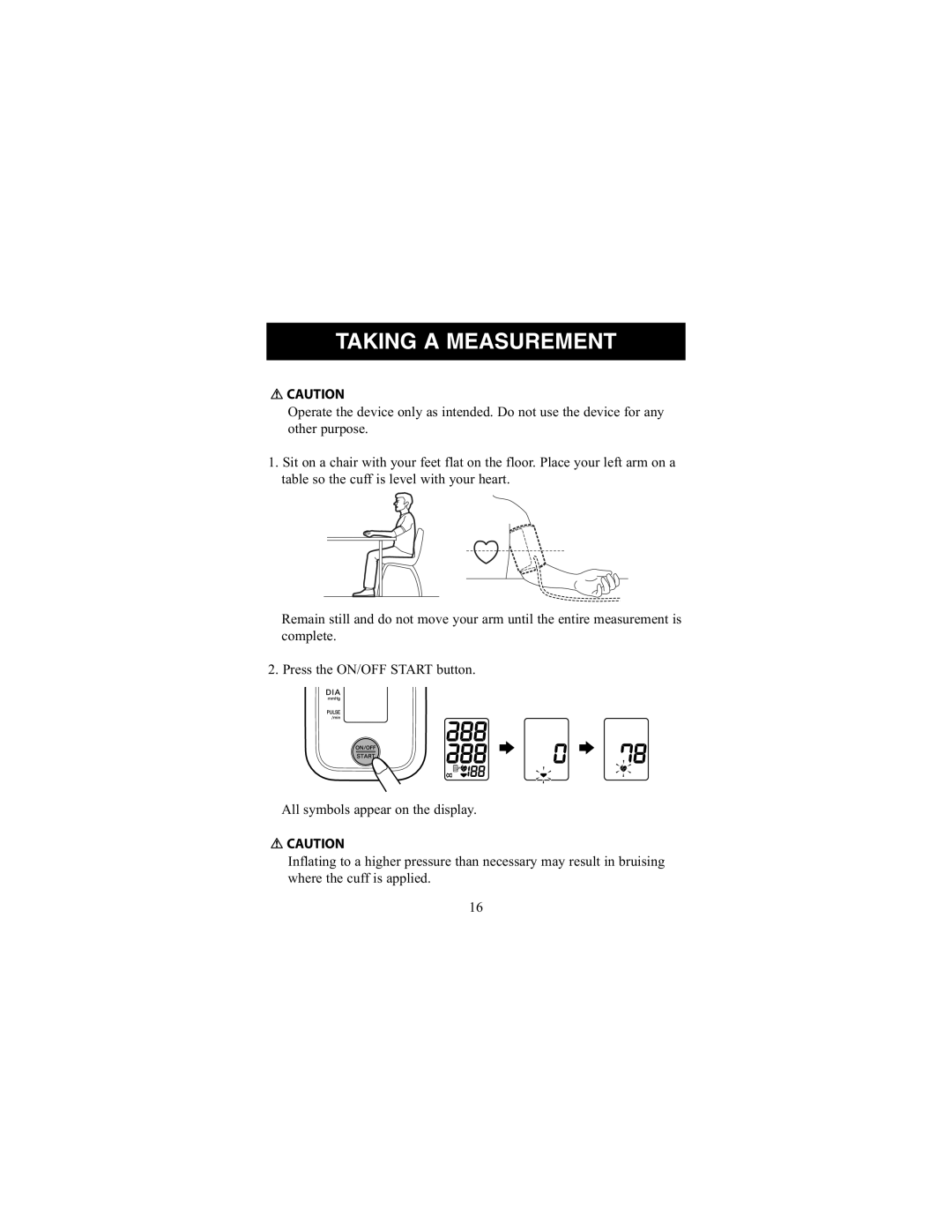 ReliOn 7100REL instruction manual Taking a Measurement 