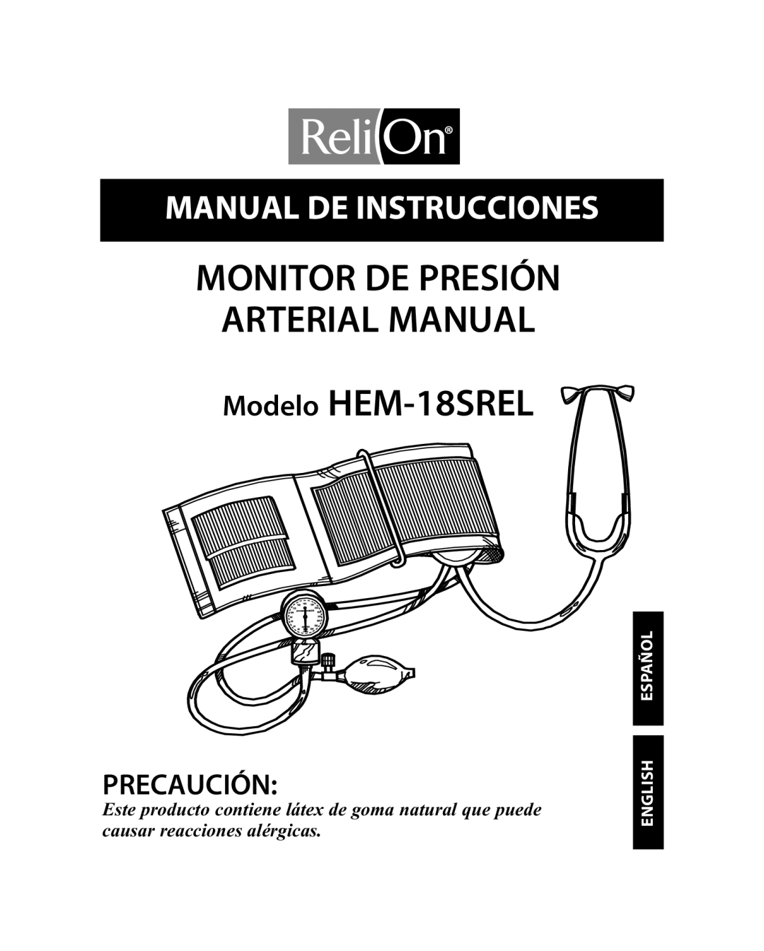 ReliOn HEM-18SREL instruction manual Monitor DE Presión Arterial Manual 