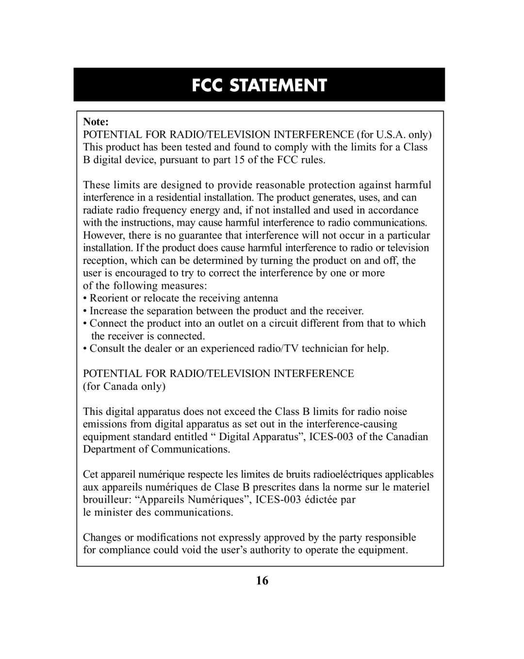 ReliOn HEM-741CREL manual FCC Statement 